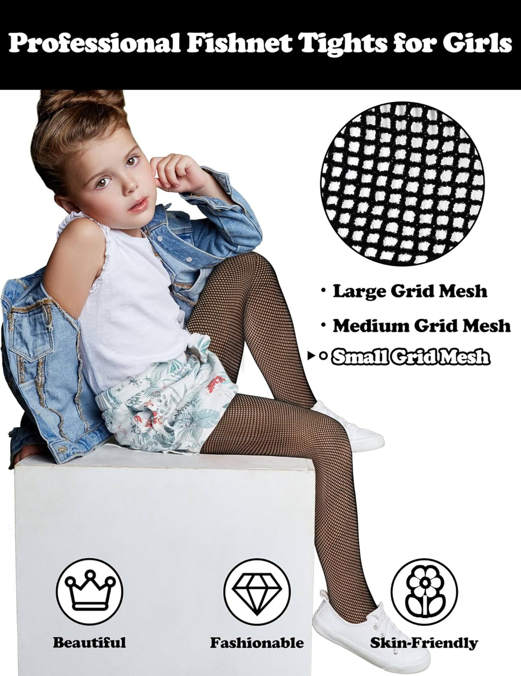 Sarfel Kids Fishnet Stockings Girls Fishnet Tights Toddler Glitter Tights Sparkle Tights for Girl Halloween Tights Rhinestone