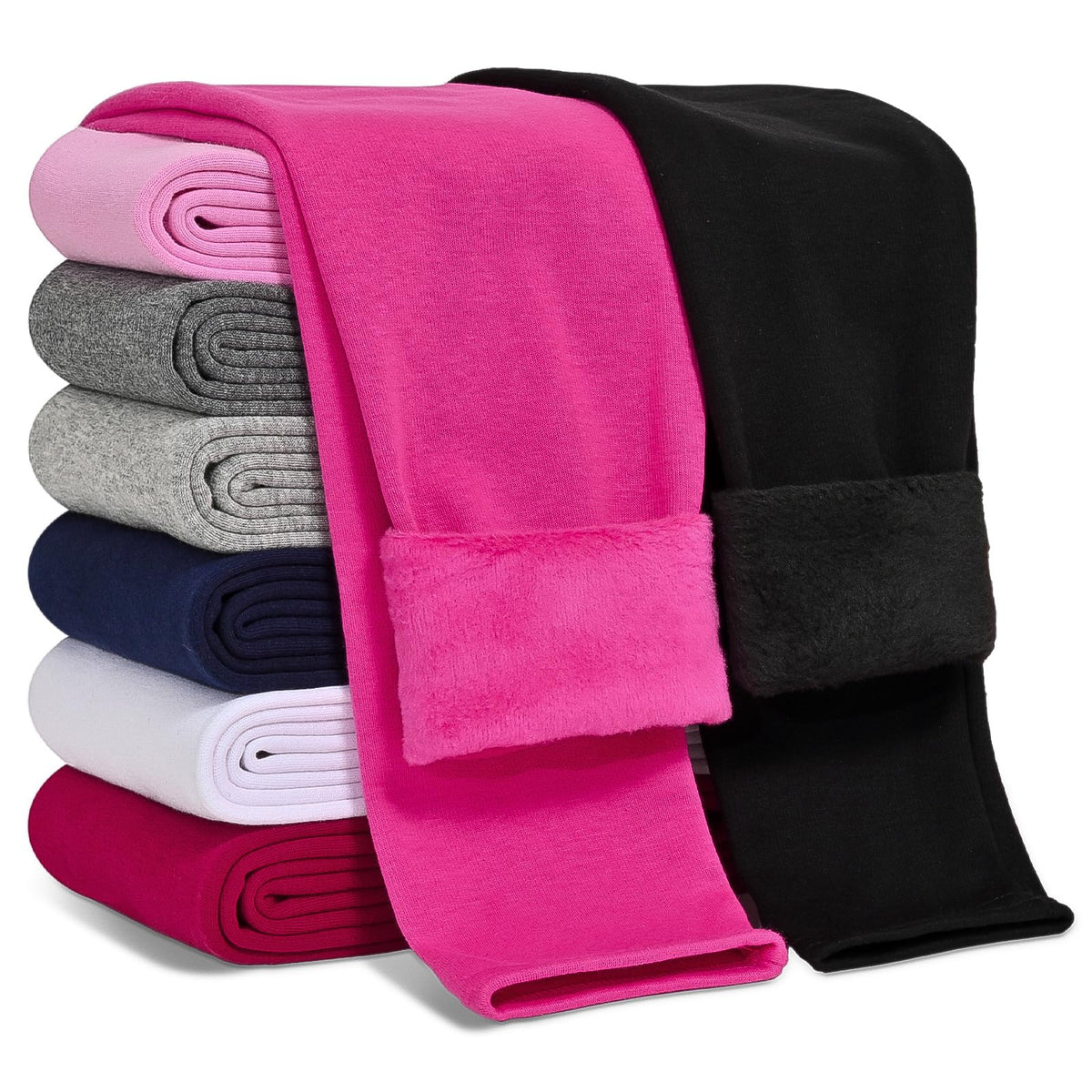 Girls Fleece Lined Leggings Cotton Kids Winter Warm Leggings Thick Thermal Tights Pants