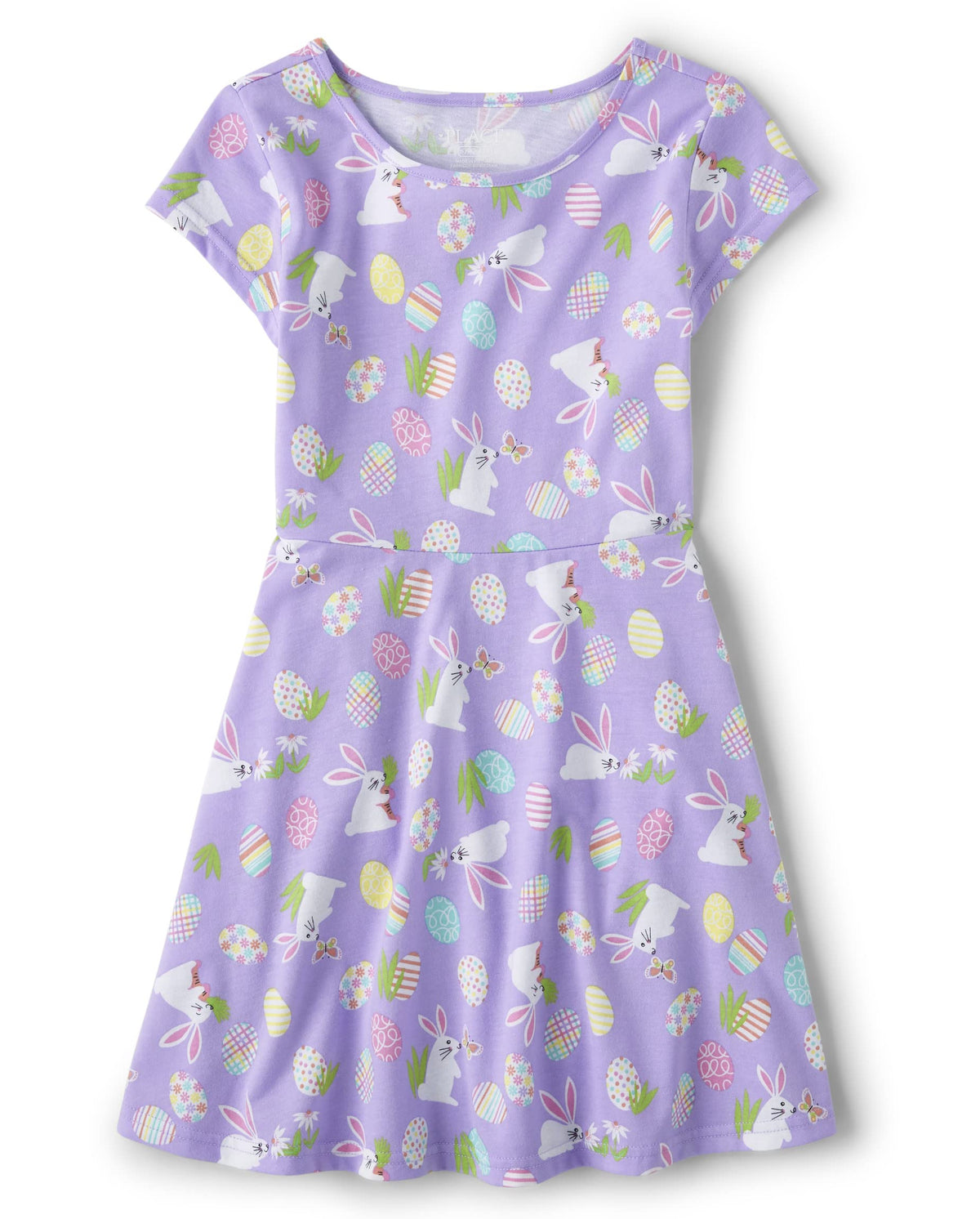The Children's Place Girls' Plaid Stretch Jacquard Short Sleeve Dress