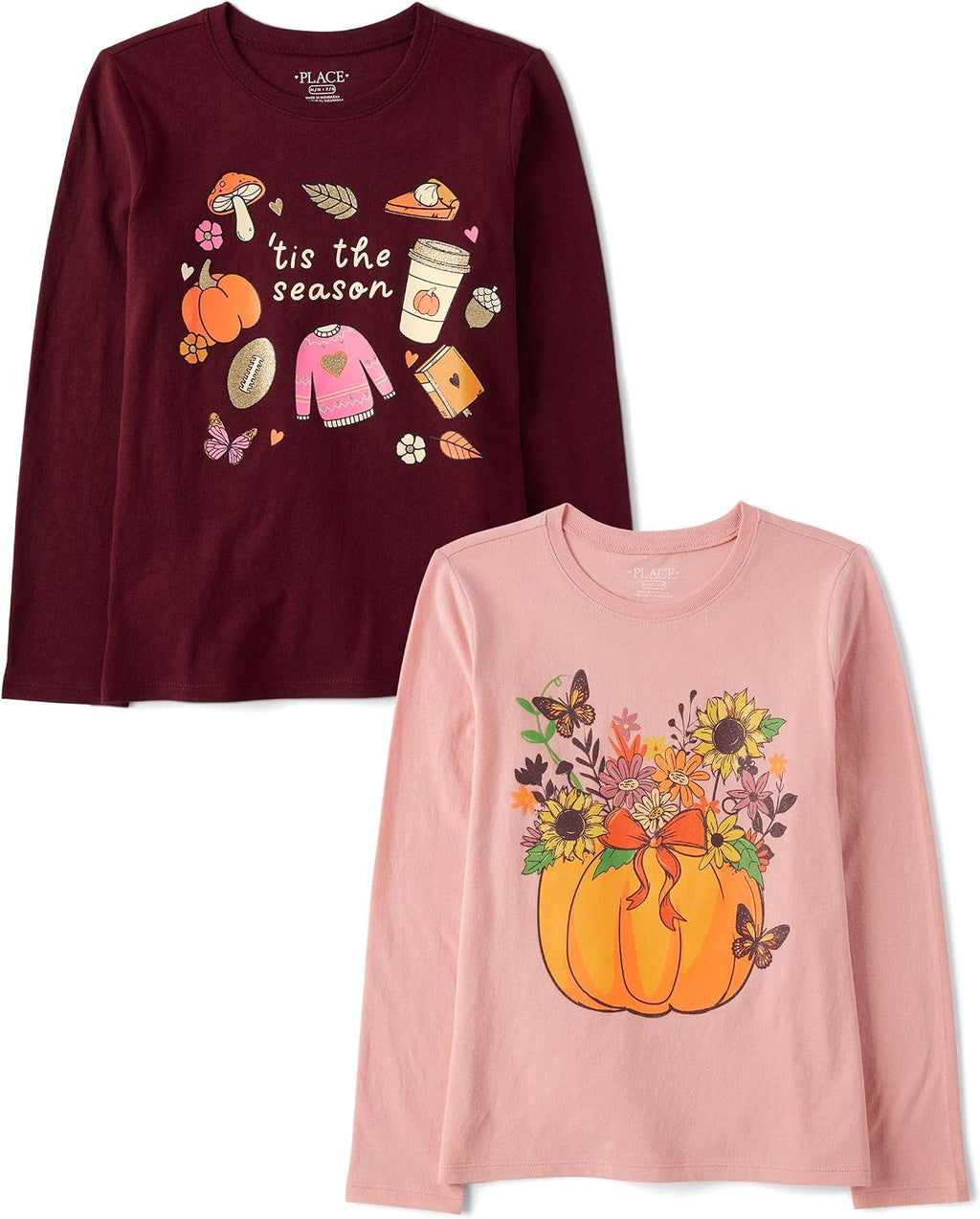 The Children's Place Kids' All Holidays,Birthdays Long Sleeve Graphic T-Shirts,2 Pack