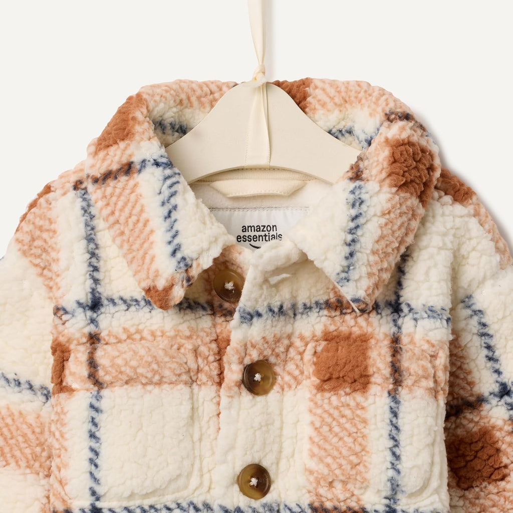 Amazon Essentials x Sofia Grainge Unisex Babies' Sherpa Overshirt Bottonfront Jacket