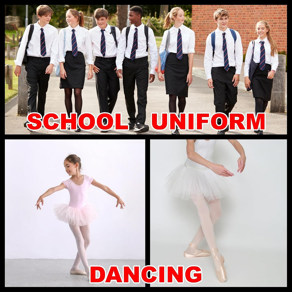 Butterfly Hosiery EMEM Apparel Girls' Opaque School Uniform Microfiber Footed Tights