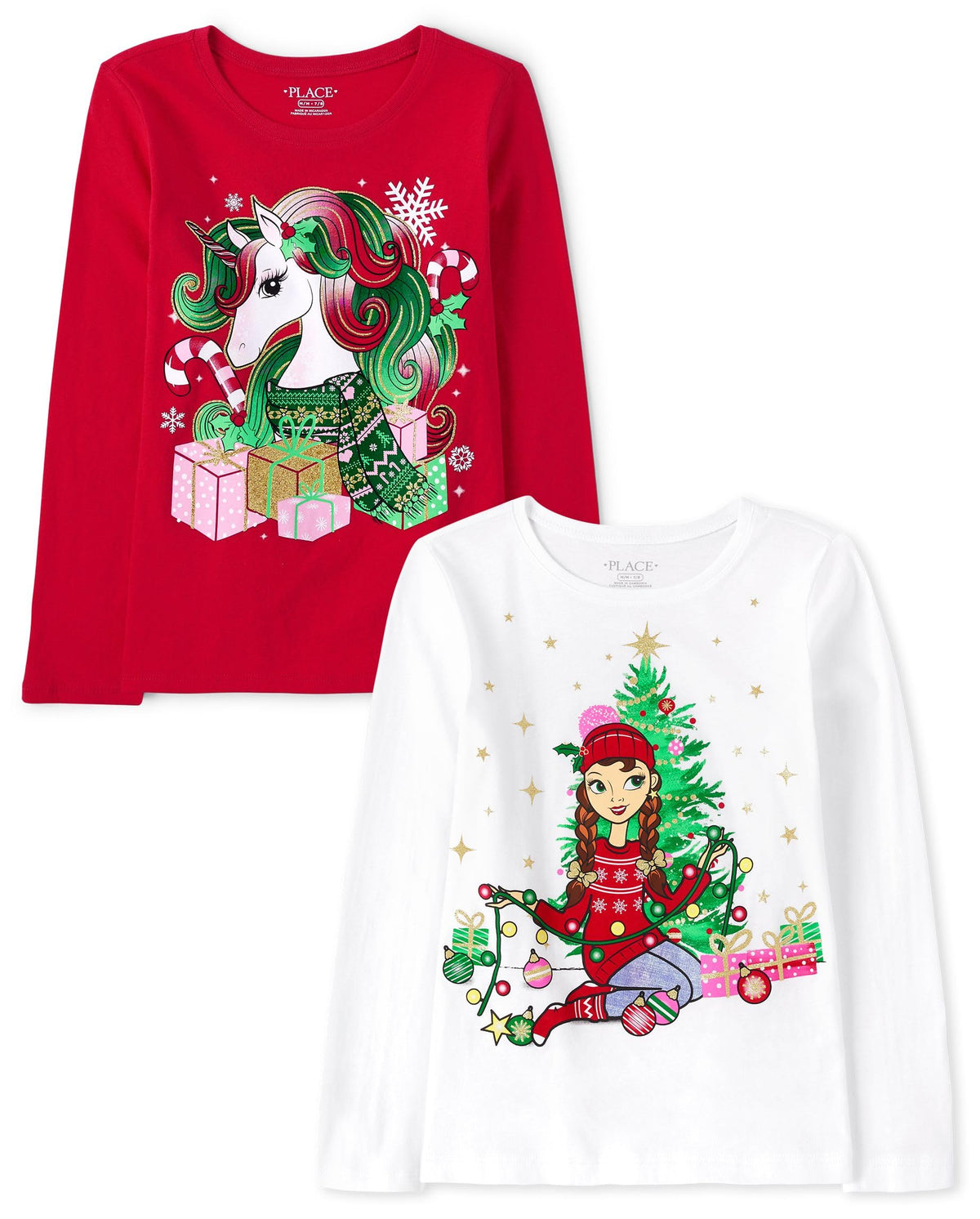 The Children's Place Kids' All Holidays,Birthdays Long Sleeve Graphic T-Shirts,2 Pack