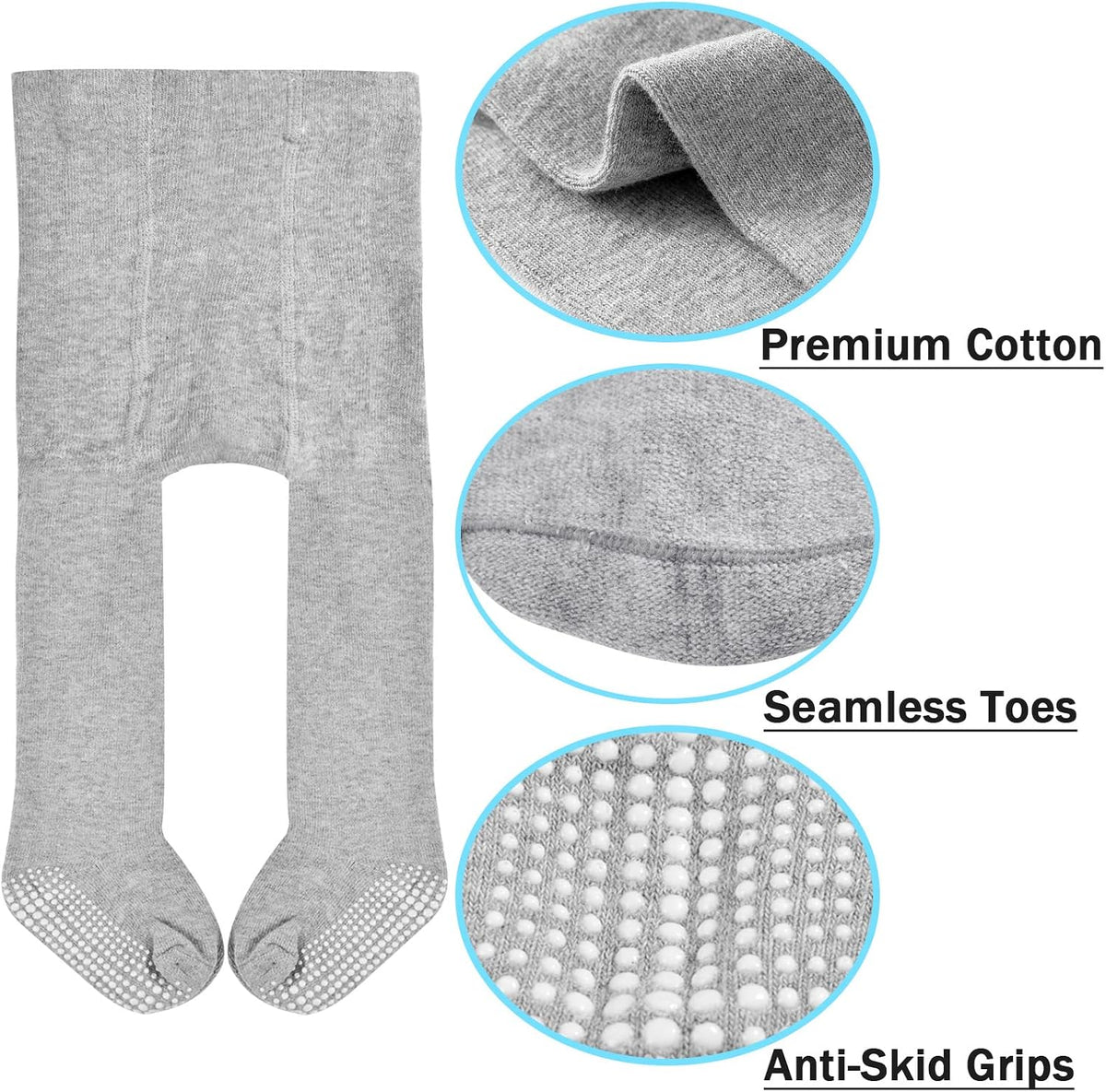 Baby Tights Non Slip Baby Girl Tights Plain/Shoe-Look Leggings Seamless Pantyhose Warm Cotton Leggings Non-Skid