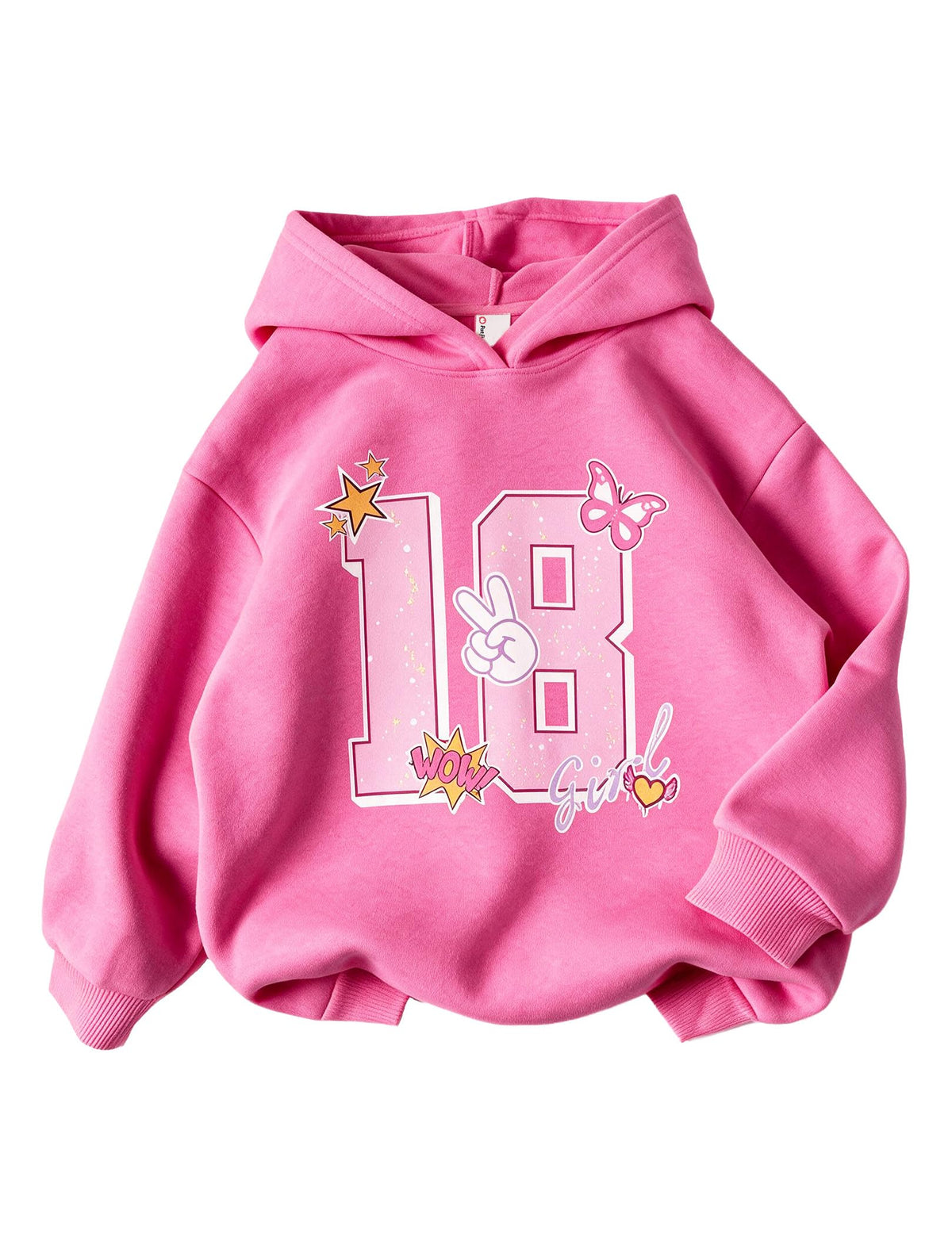 PATPAT Girls Graphic Hoodies Cute Print Pullover Hooded Sweatshirt 4-14Y