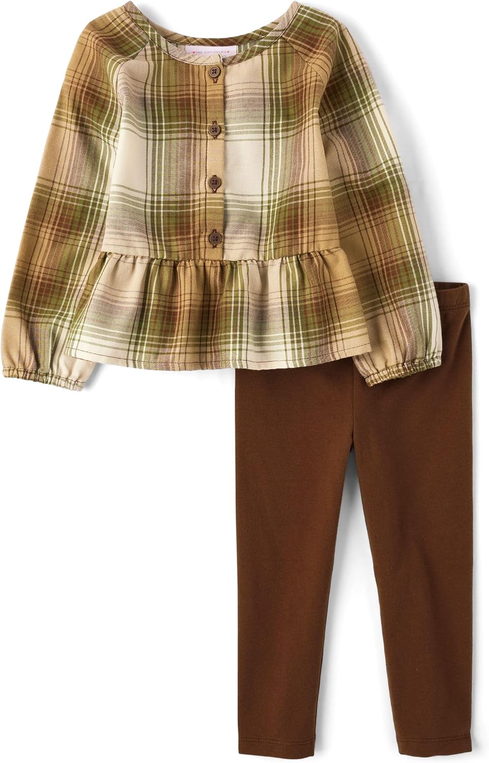 The Children's Place Baby Girls' And Toddler Long Sleeve Active Shirt and Pant, 2 Piece Outfit