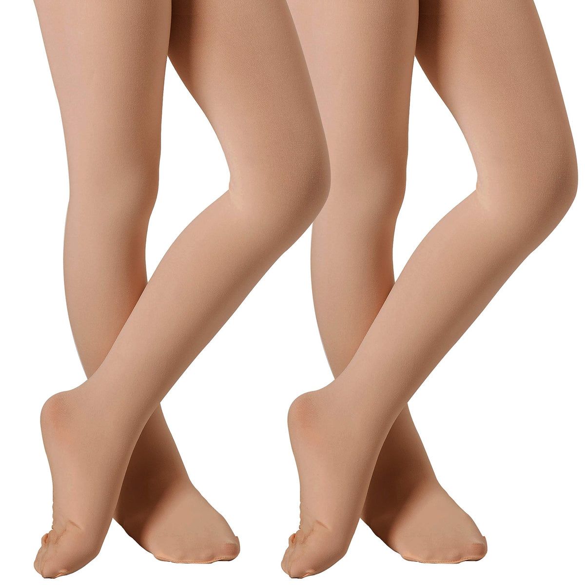 DIPUG Ballet Tights for Girls - Thick Soft Footed Dance Tights for Toddlers and Kids