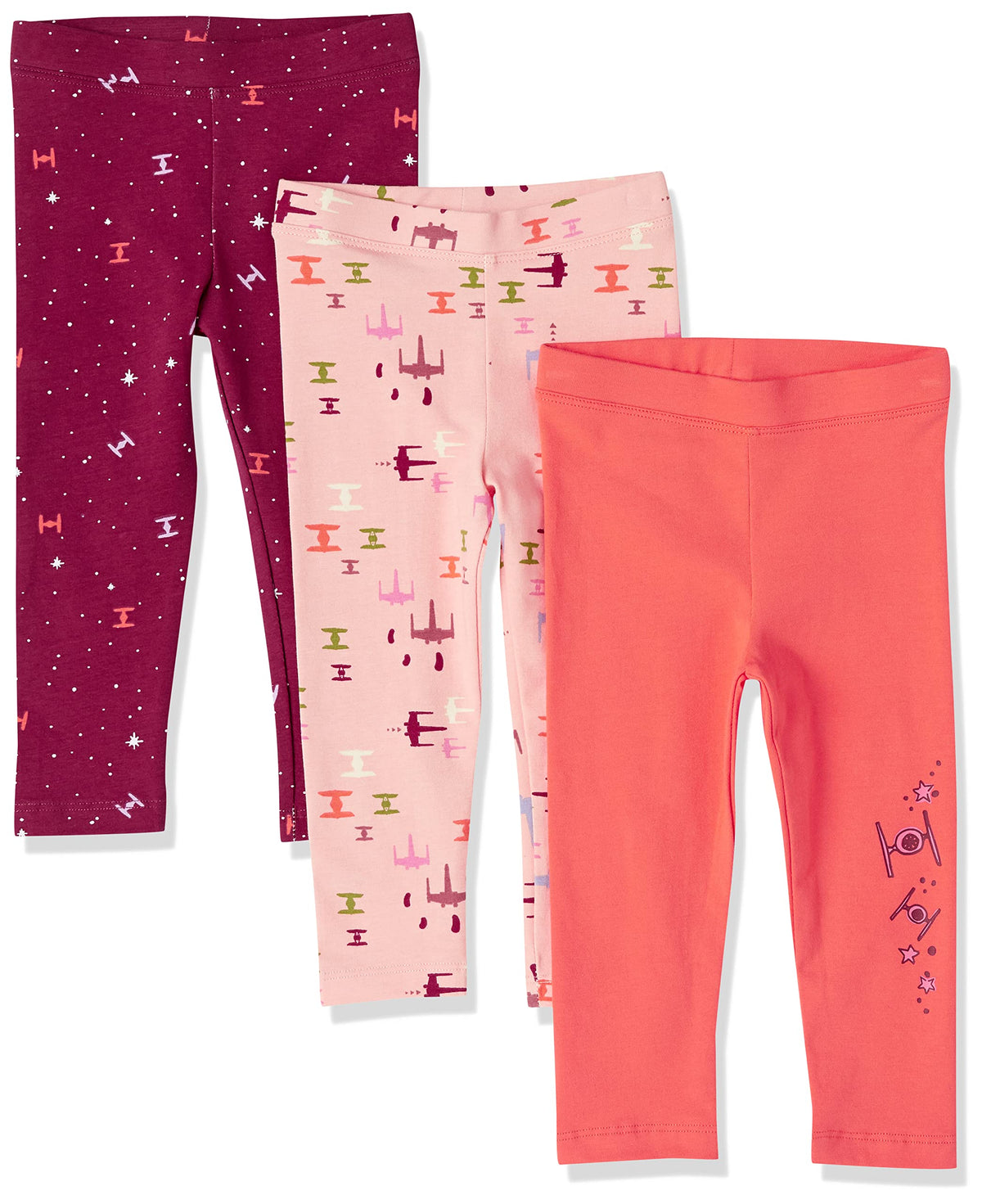 Amazon Essentials Disney | Marvel | Star Wars | Frozen | Princess Girls and Toddlers' Cotton Stretch Leggings, Multipacks