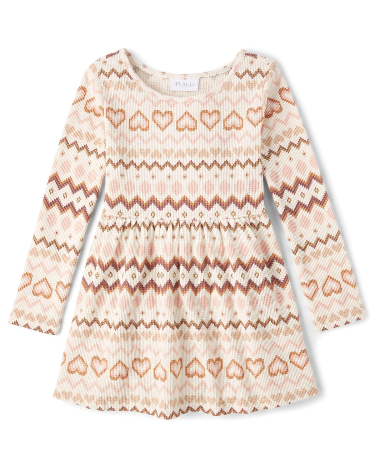 The Children's Place Girls Printed Skater Dress, Long Sleeve