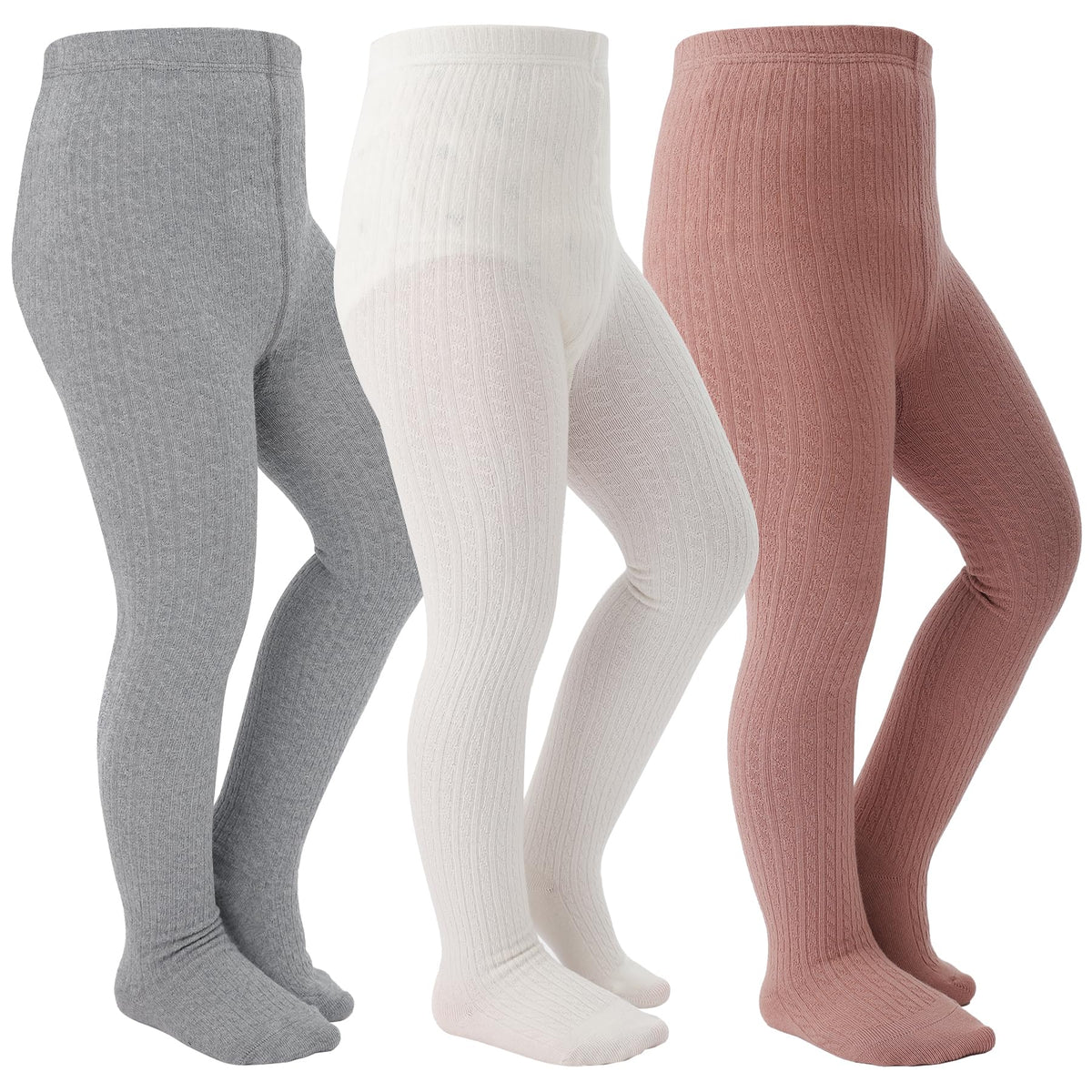 Girls Tights Seamless Toddler Stockings Cable Knit School Leggings 2-12T