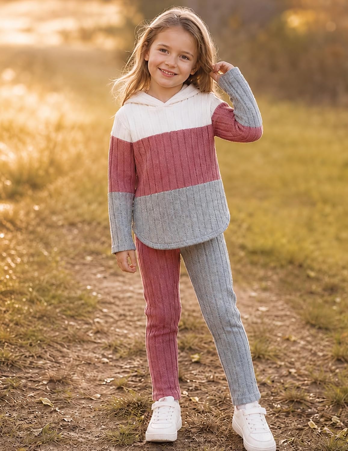 Girls Clothes Fall Girl Outfits 2Pcs Hoodie Pullover Sweatshirt+Pant+Leggings Winter Set for Size 4-8 Years Little Girls