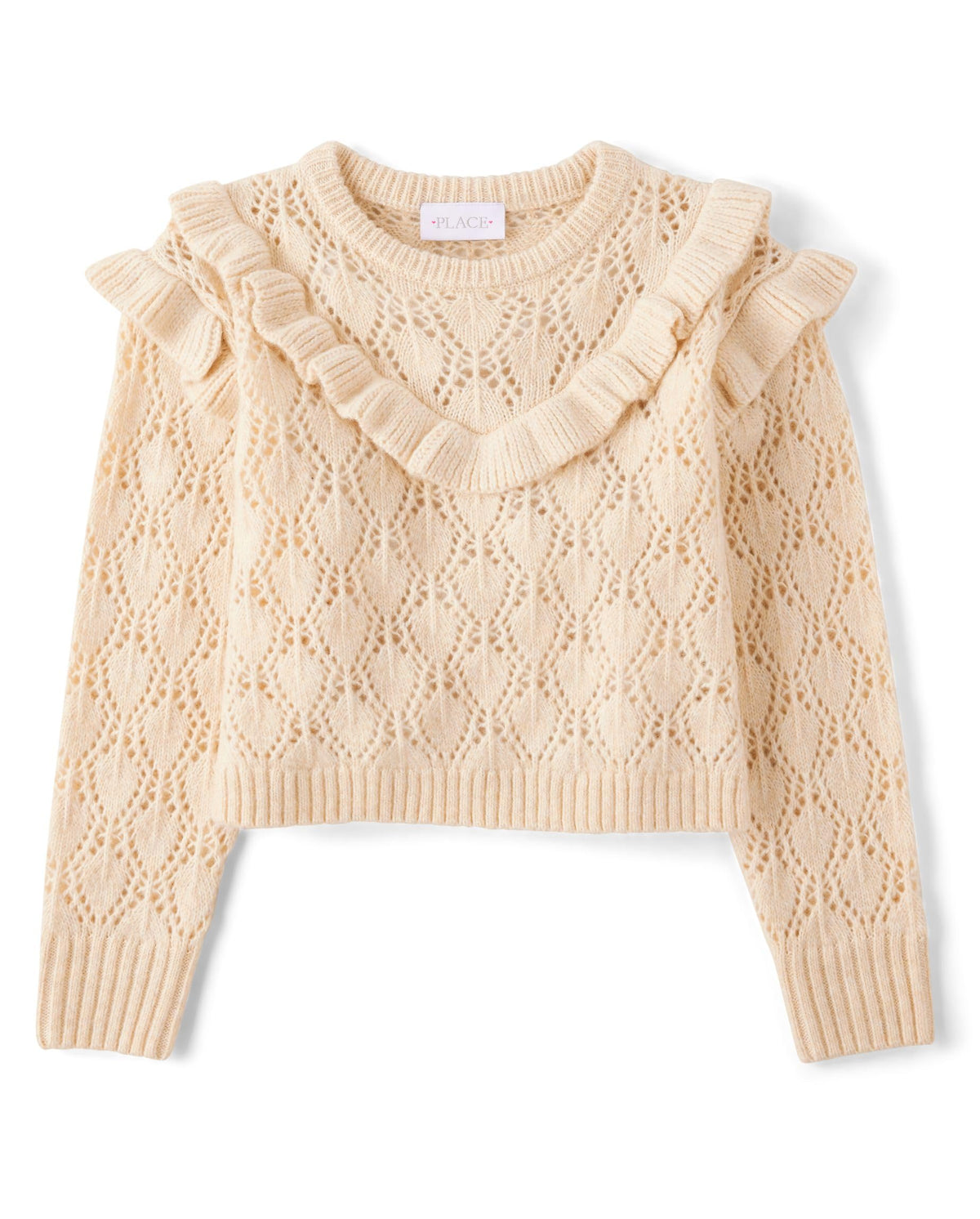 The Children's Place Girls' Long Sleeve Crew Neck Pullover Sweater
