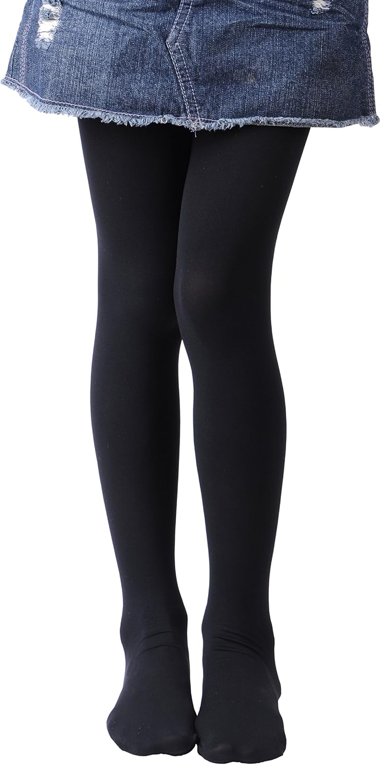 EVERSWE Girls Semi Opaque Footed Tights, Microfiber Tights