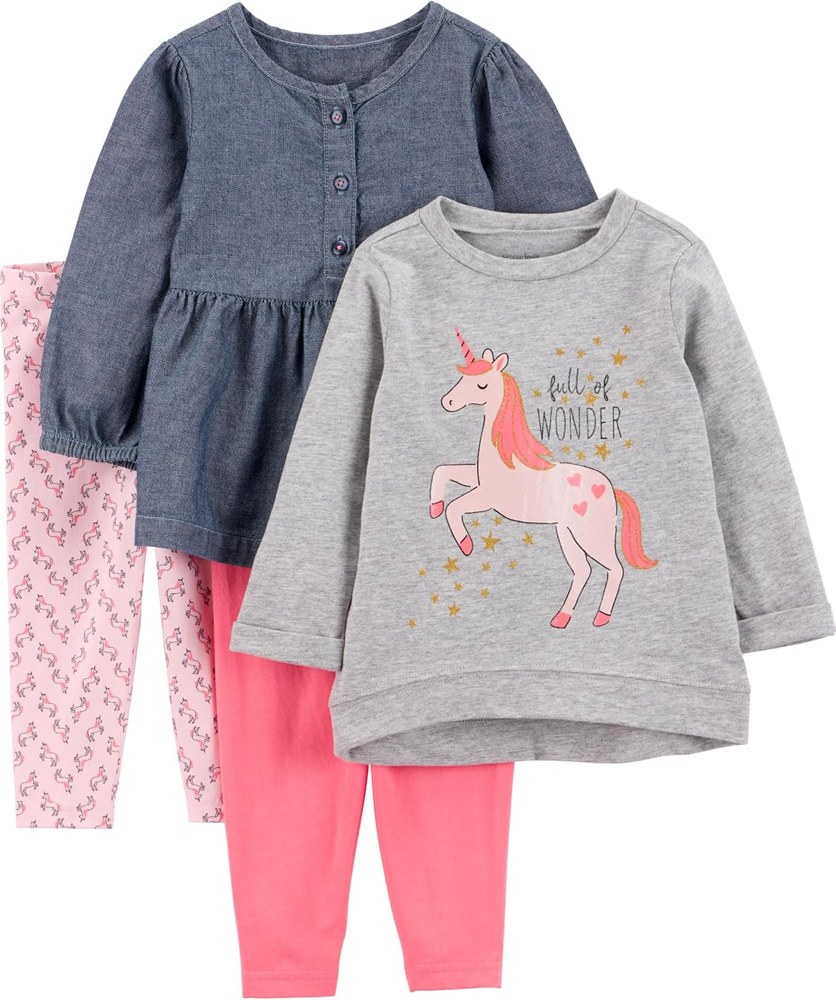 Simple Joys by Carter's Girls 4 piece Playwear Set