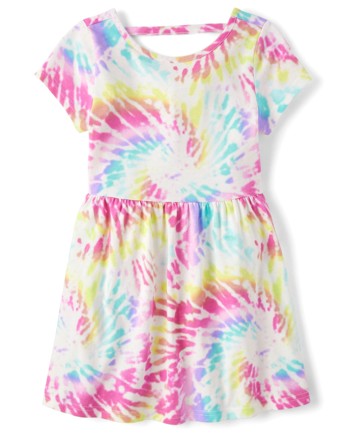 The Children's Place Girls' Plaid Stretch Jacquard Short Sleeve Dress