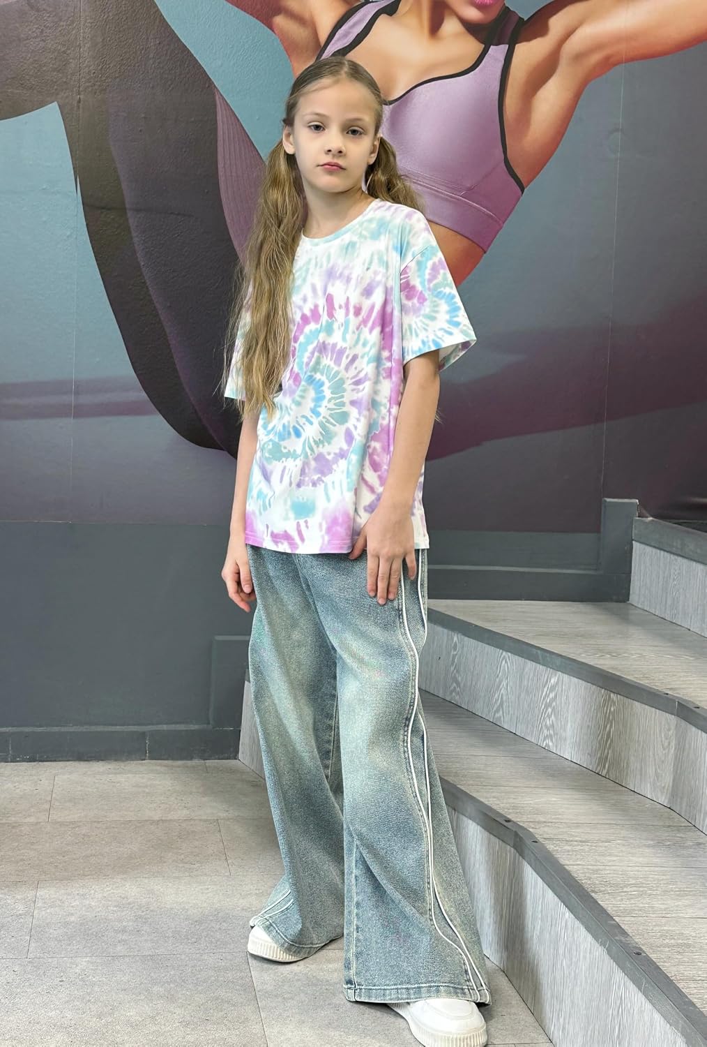 Arshiner Girls T Shirts Oversized Kids Summer Tops Casual Soft Basic Tees