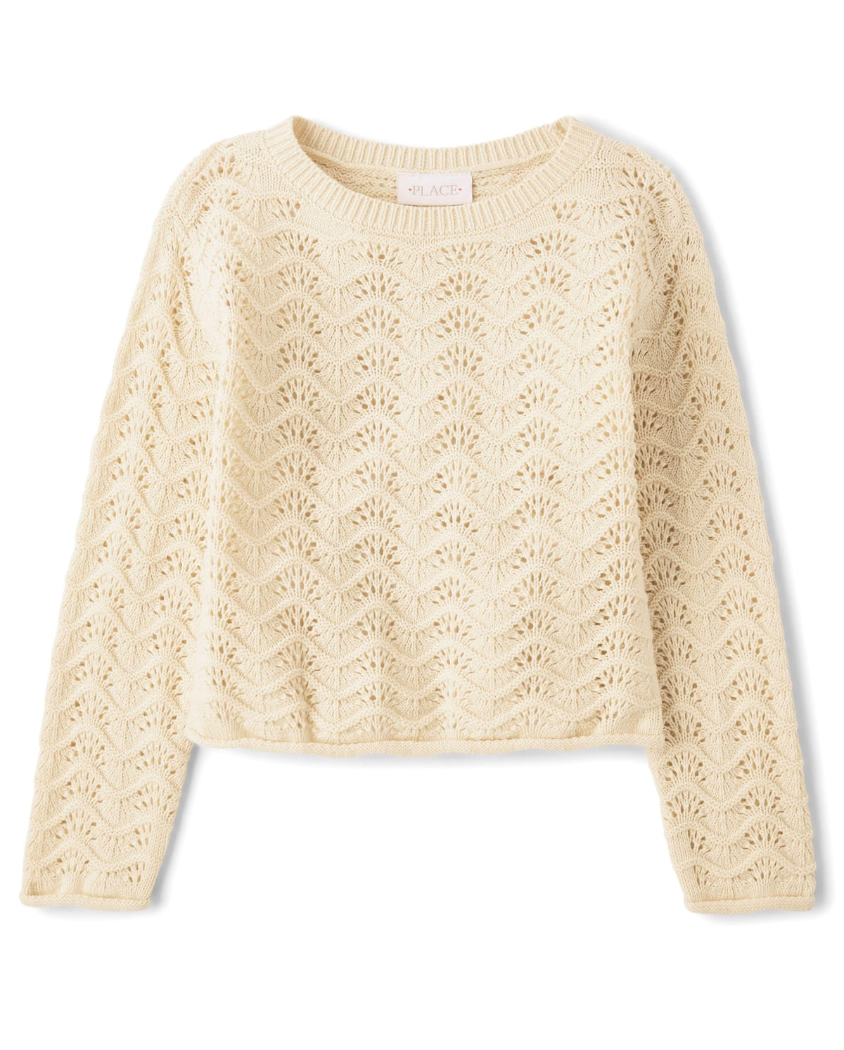 The Children's Place Girls' Long Sleeve Crew Neck Pullover Sweater