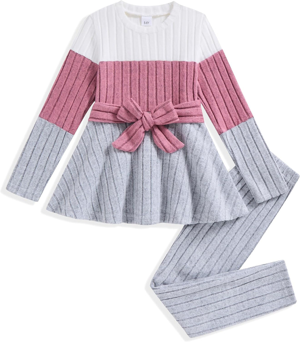 Toddler Girl Clothes Color Block Fall 2 Piece Outfit for Girls
