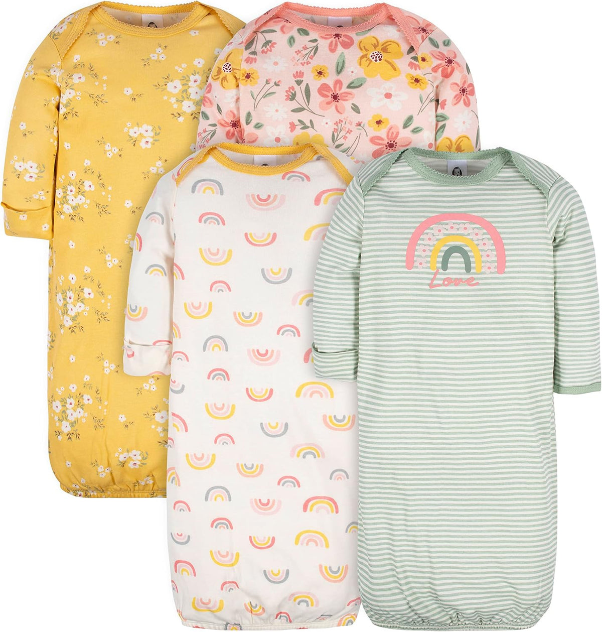 Gerber Baby Girls' 4-pack Sleeper Gown
