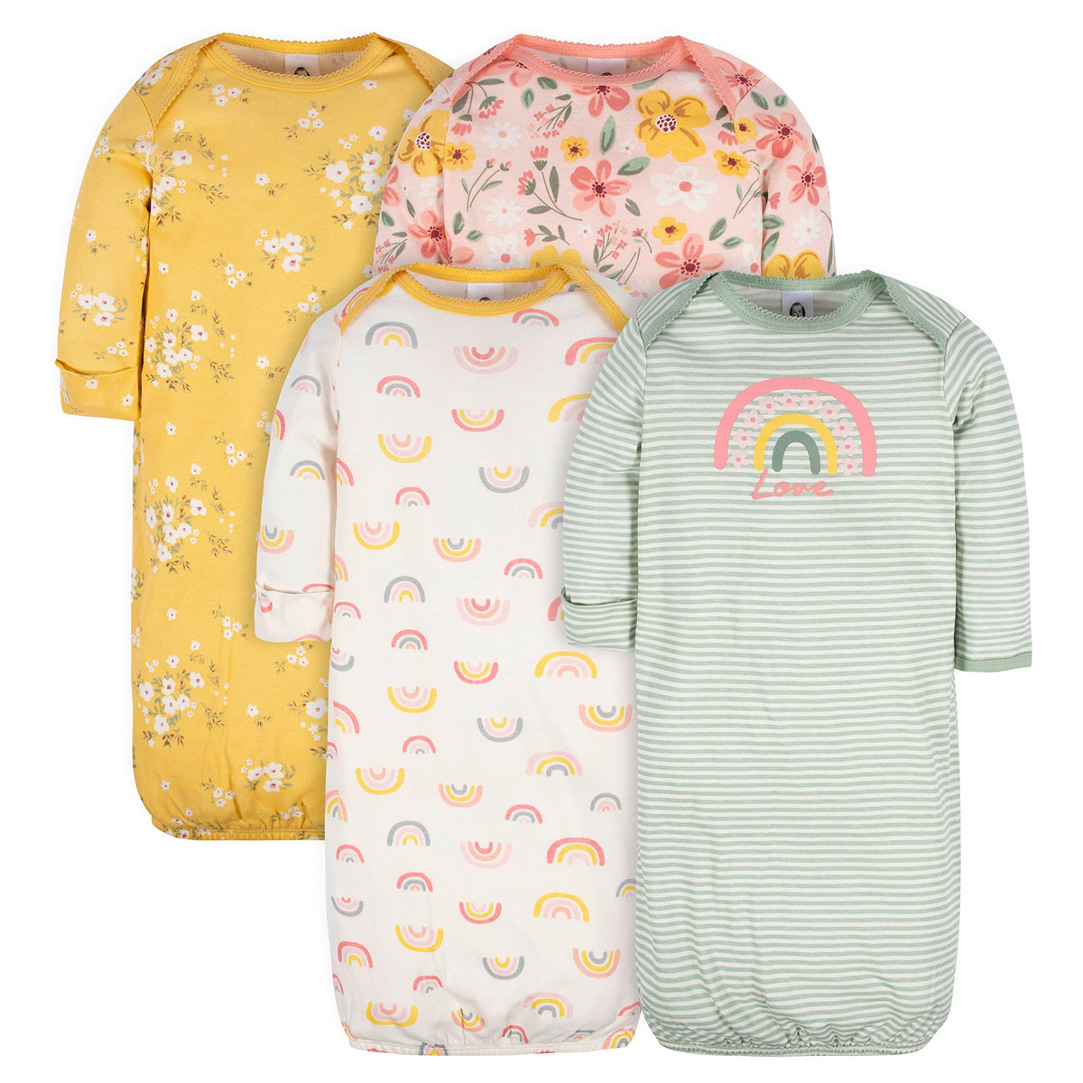 Gerber Baby Girls' 4-pack Sleeper Gown