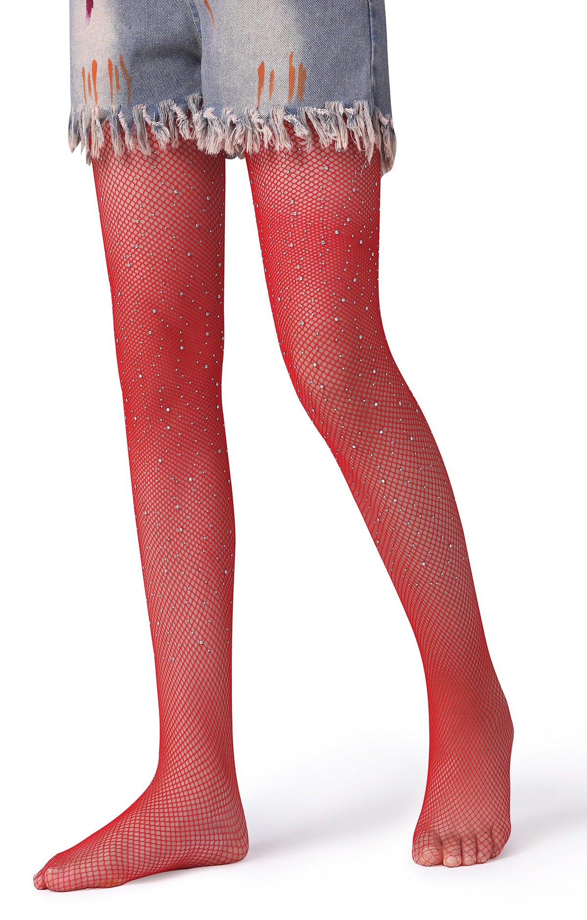 Henwarry Girls Sparkle Fishnet Stockings Children's High Waist Tights Rhinestone Hollow Out Party Pantyhose