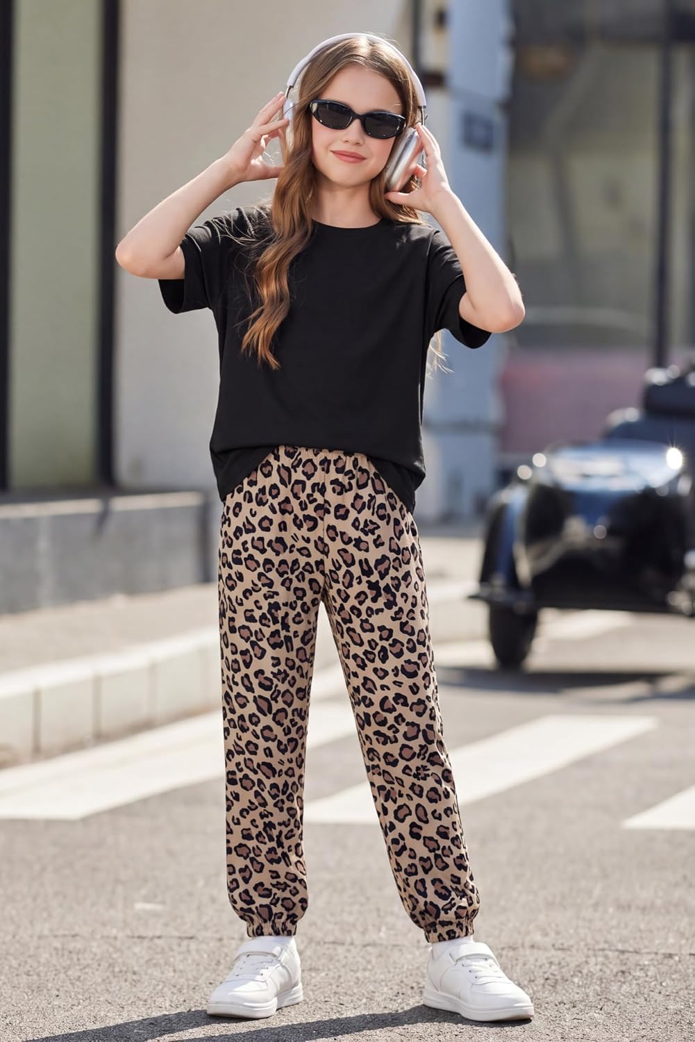 Arshiner Girls Outfits Fashion Short Sleeve Tops and Jogger Pants Set