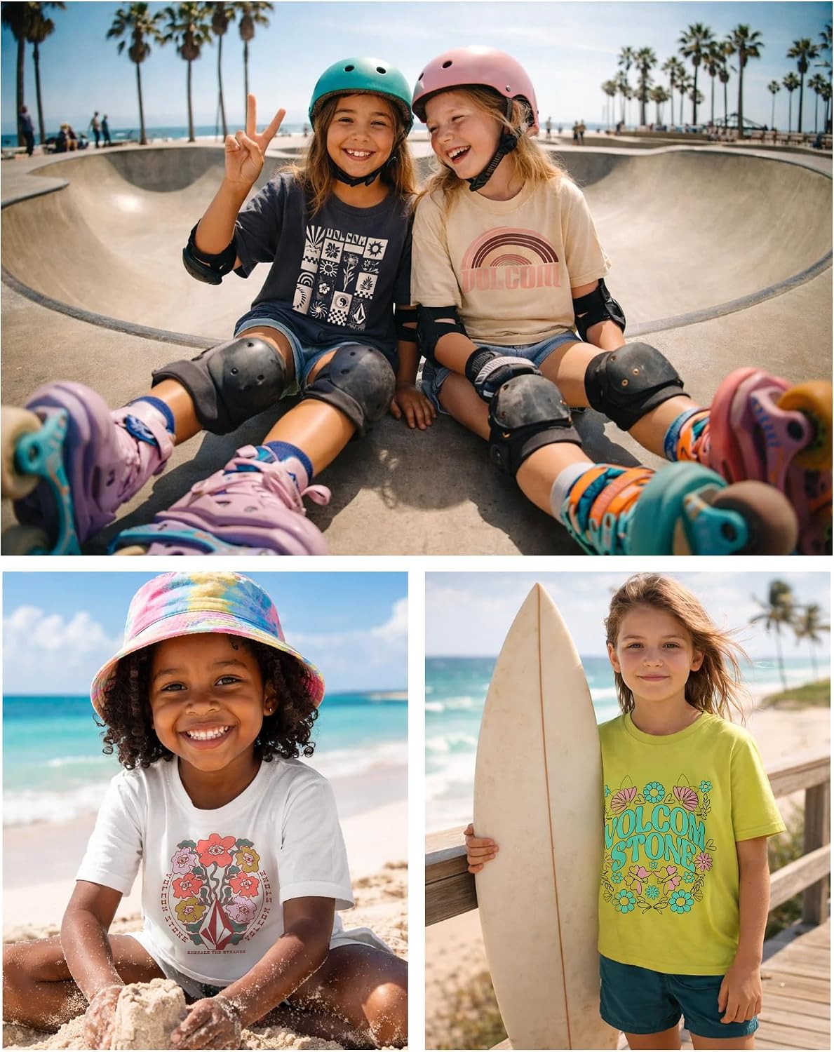 Volcom Girls Crewneck Graphic Tee, Short Sleeve Casual Top