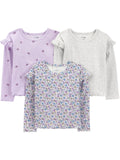 Simple Joys by Carter's Baby Girls' 3-Pack Graphic Long-Sleeve Tees