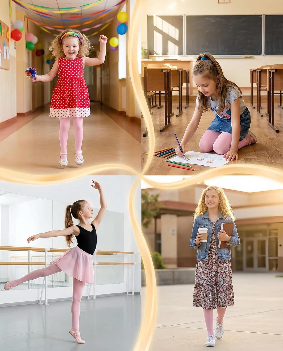 leg elegant Ballet Footed Dance Tights for Toddler and Kids Girls 50D