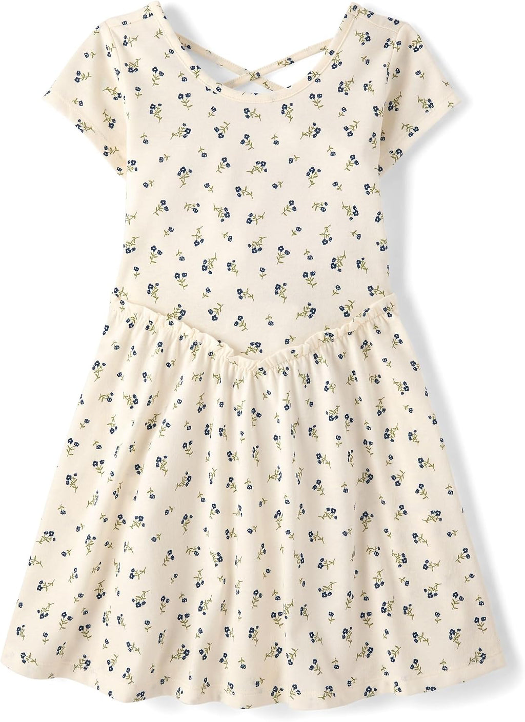 The Children's Place Girls' Plaid Stretch Jacquard Short Sleeve Dress
