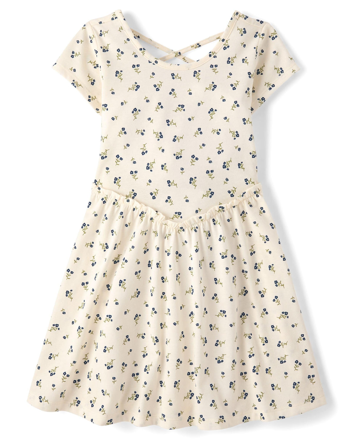 The Children's Place Girls' Plaid Stretch Jacquard Short Sleeve Dress