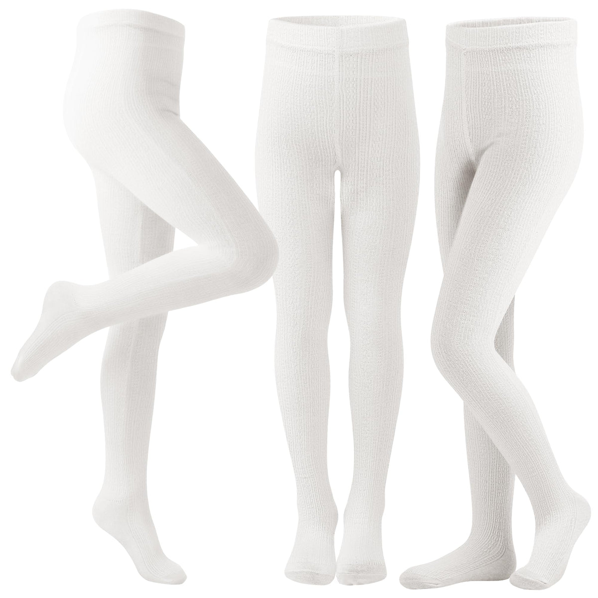 Girls Tights Footed Seamless Leggings Cable Knit Cotton Tights for Kids