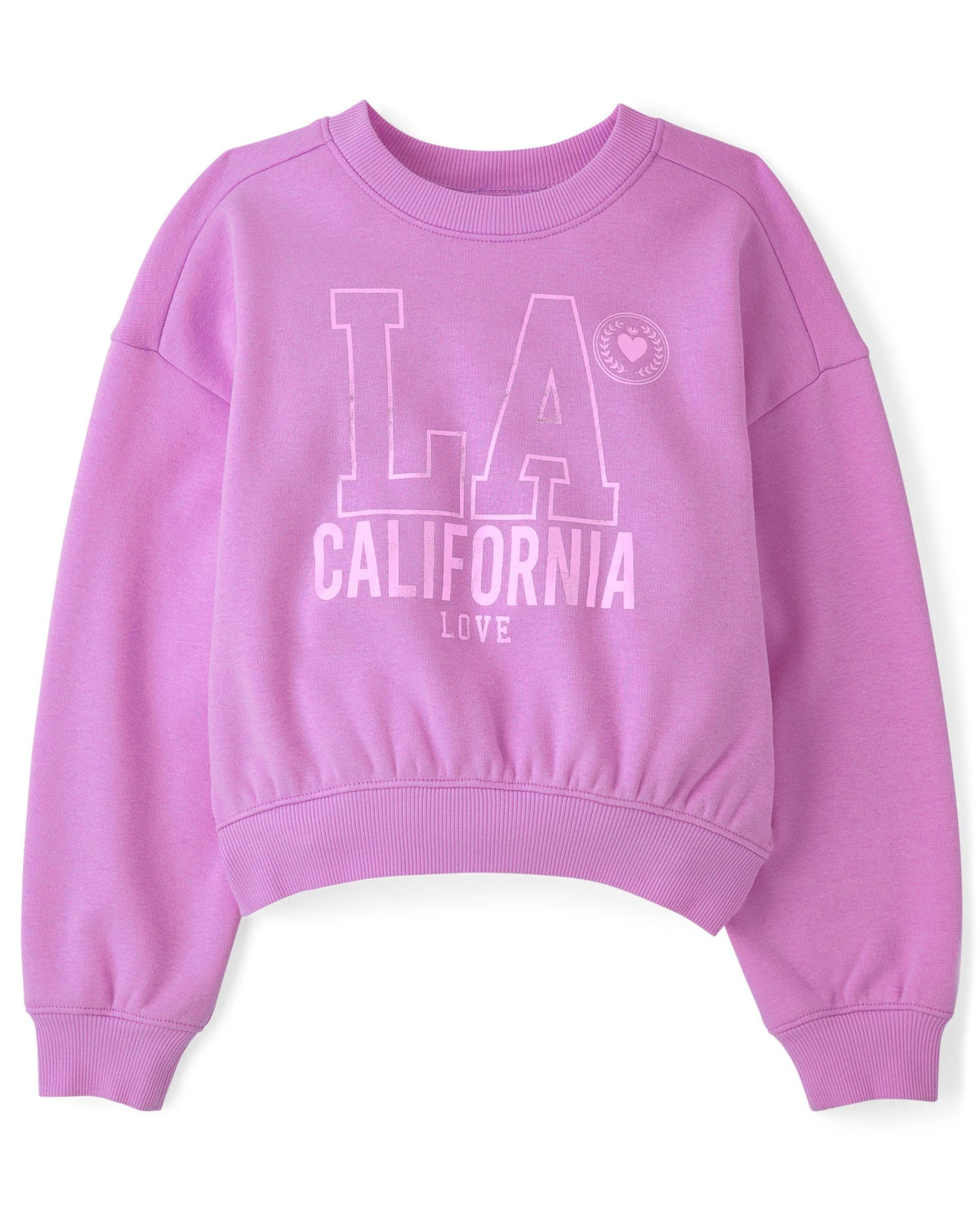 The Children's Place Girls' Active Long Sleeve Embellished Winter Warm Sweatshirt