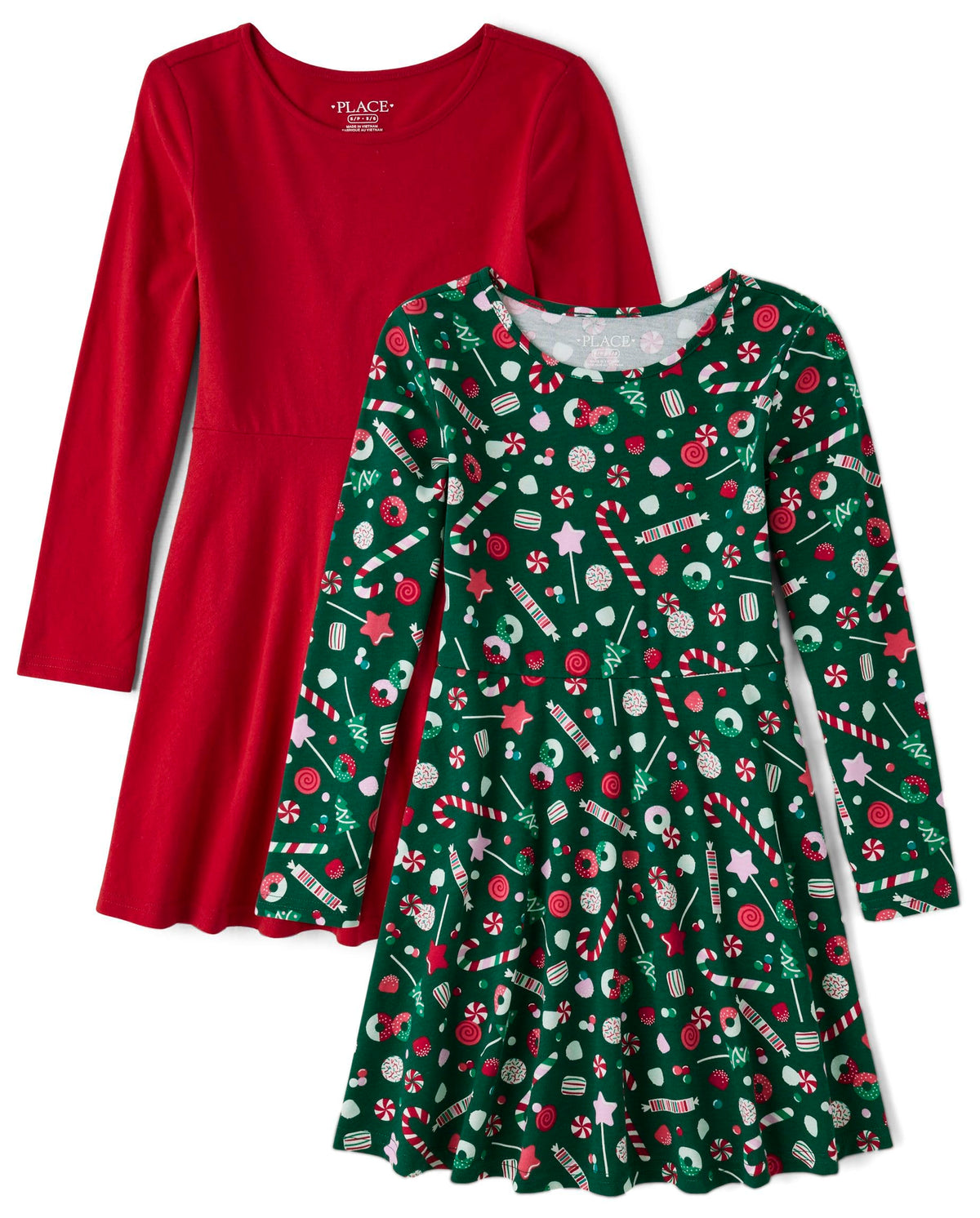 The Children's Place Girls Printed Skater Dress, Long Sleeve