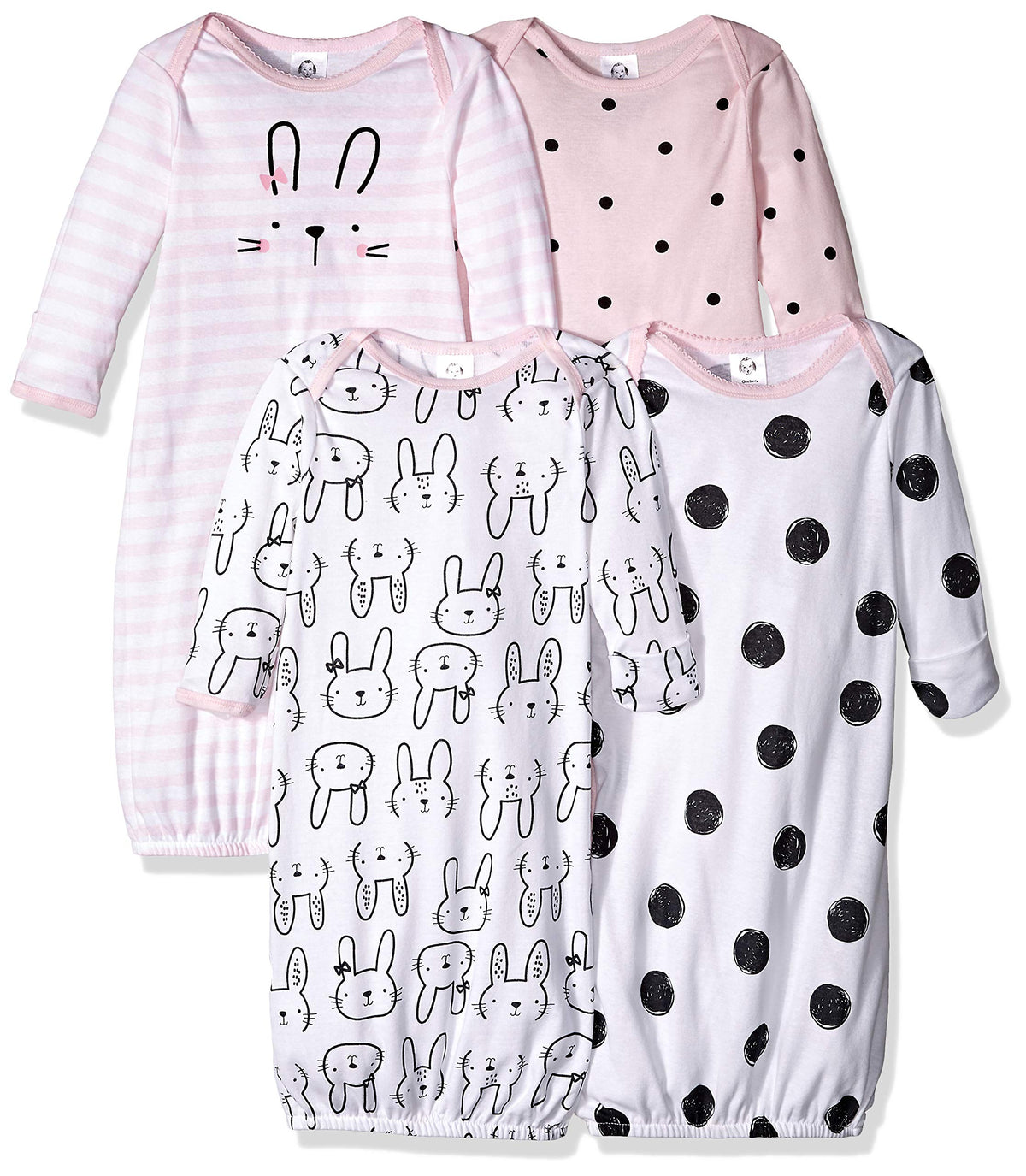 Gerber Baby Girls' 4-pack Sleeper Gown