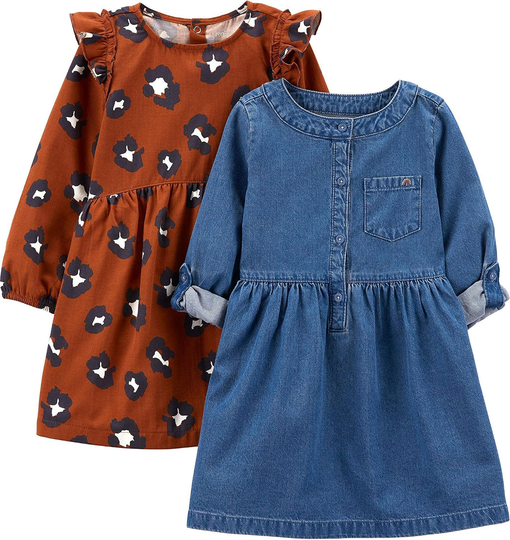 Simple Joys by Carter's Girls 2-Pack Long-Sleeve Dress Set
