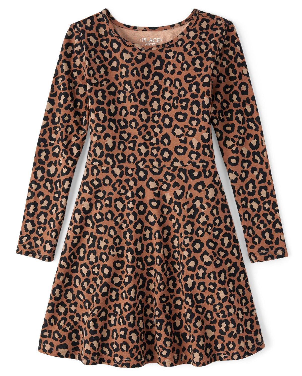 The Children's Place Girls Printed Skater Dress, Long Sleeve