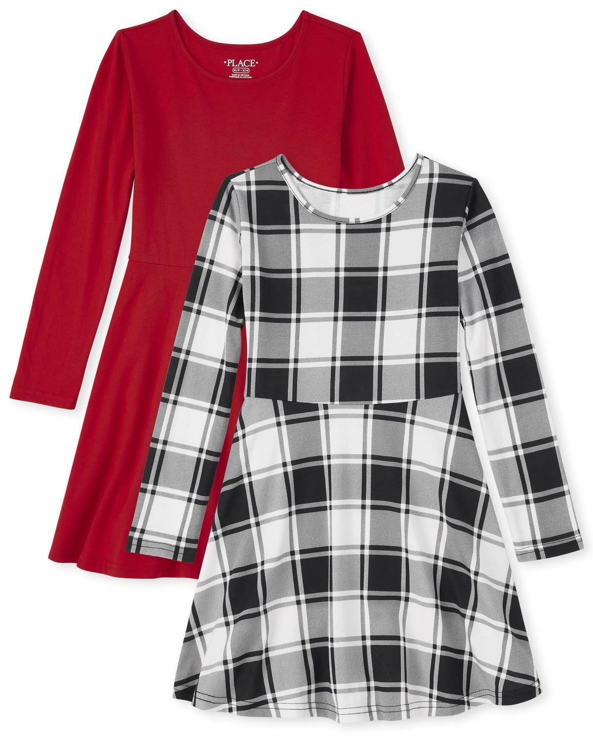 The Children's Place Girls Printed Skater Dress, Long Sleeve
