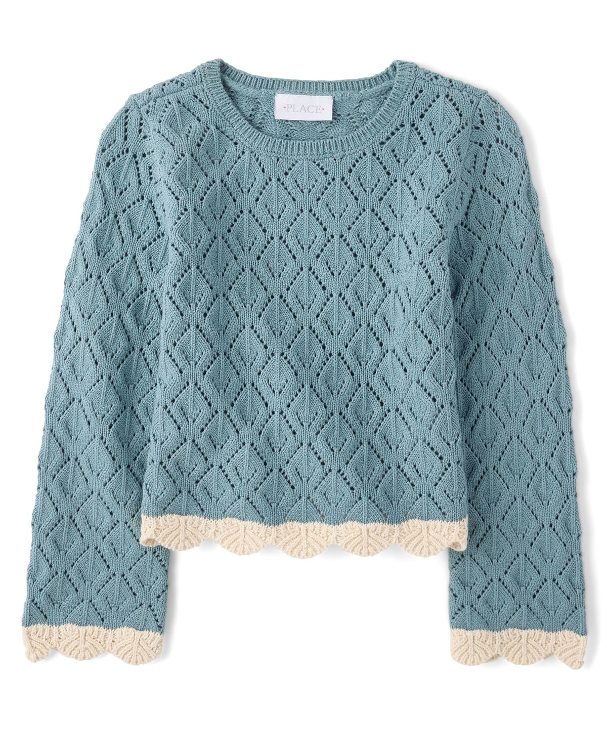 The Children's Place Girls' Long Sleeve Crew Neck Pullover Sweater
