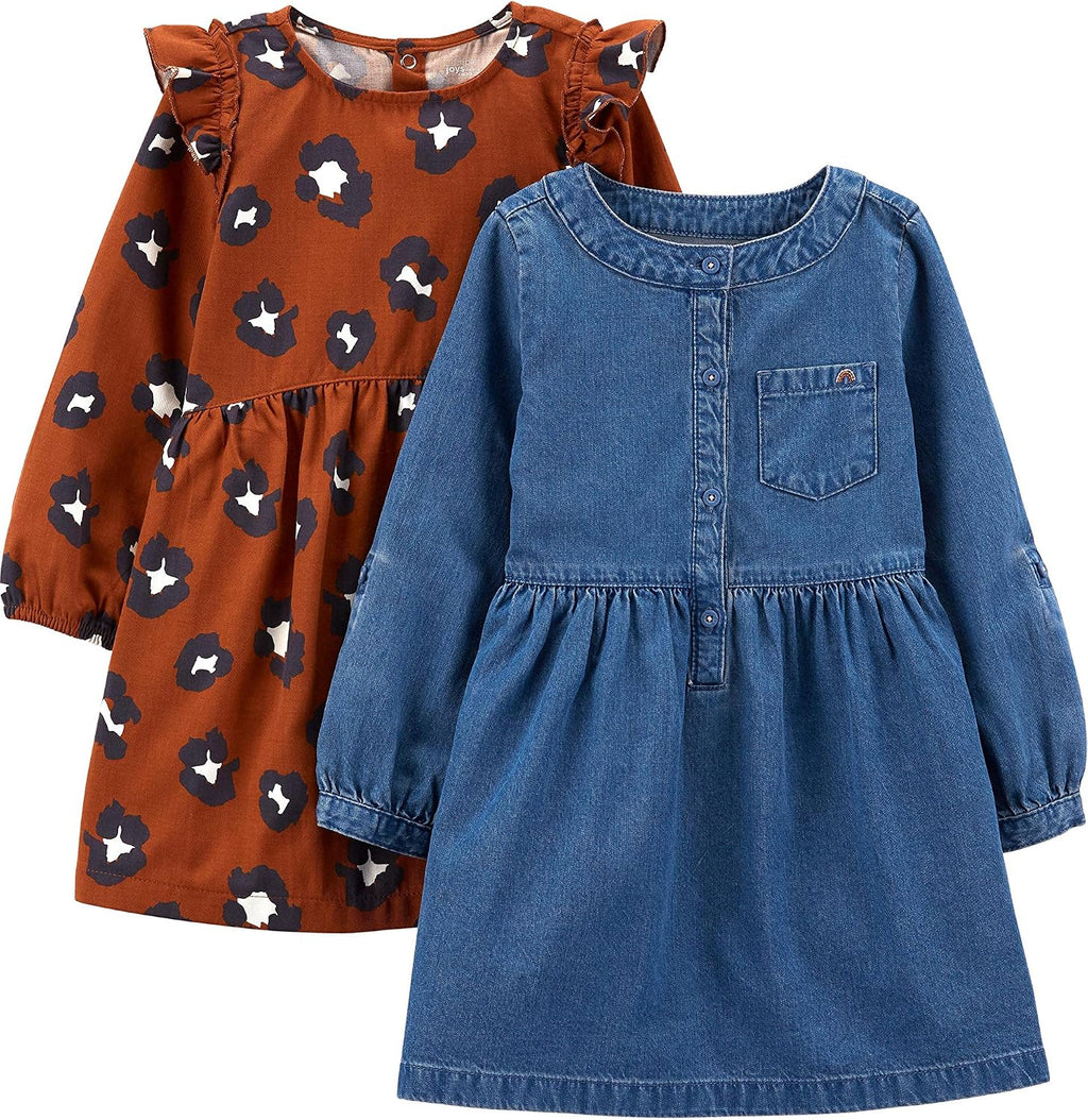 Simple Joys by Carter's Girls 2-Pack Long-Sleeve Dress Set