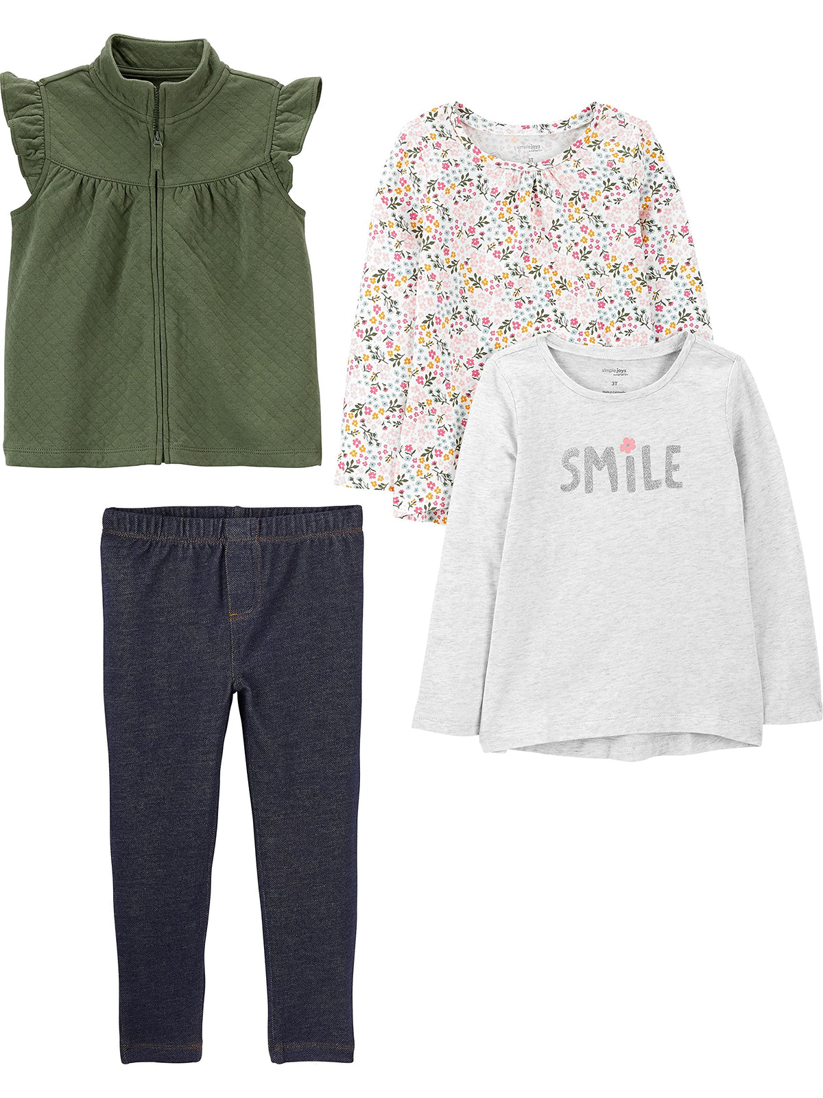 Simple Joys by Carter's Girls 4 piece Playwear Set