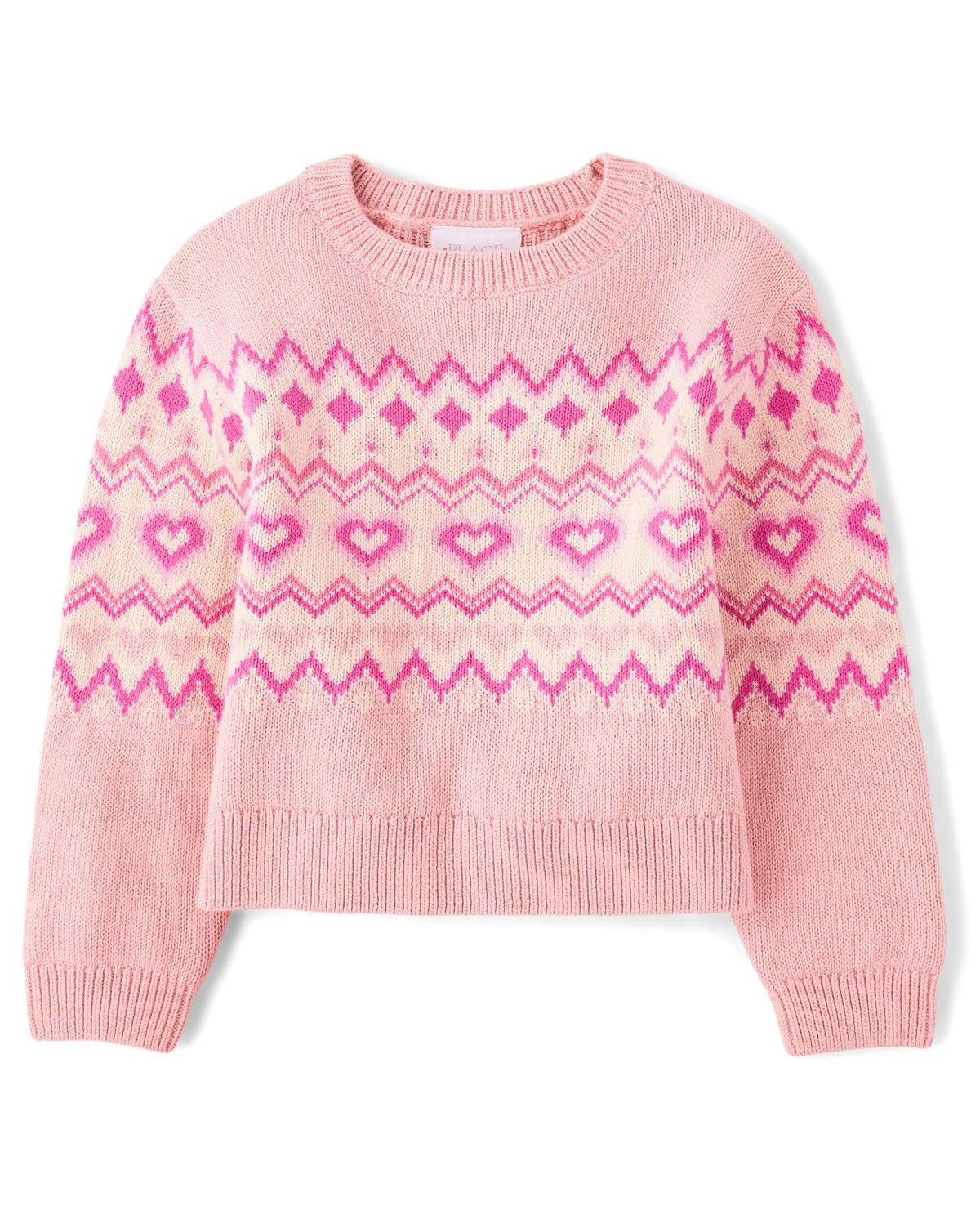The Children's Place Girls' Long Sleeve Crew Neck Pullover Sweater