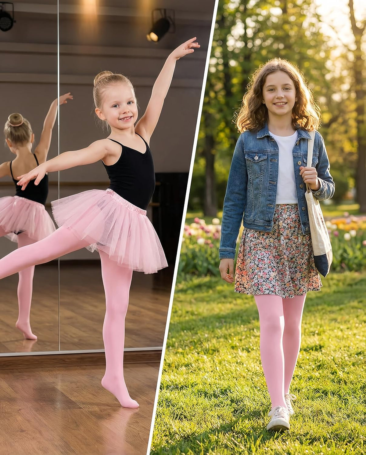leg elegant Ballet Footed Dance Tights for Toddler and Kids Girls 50D