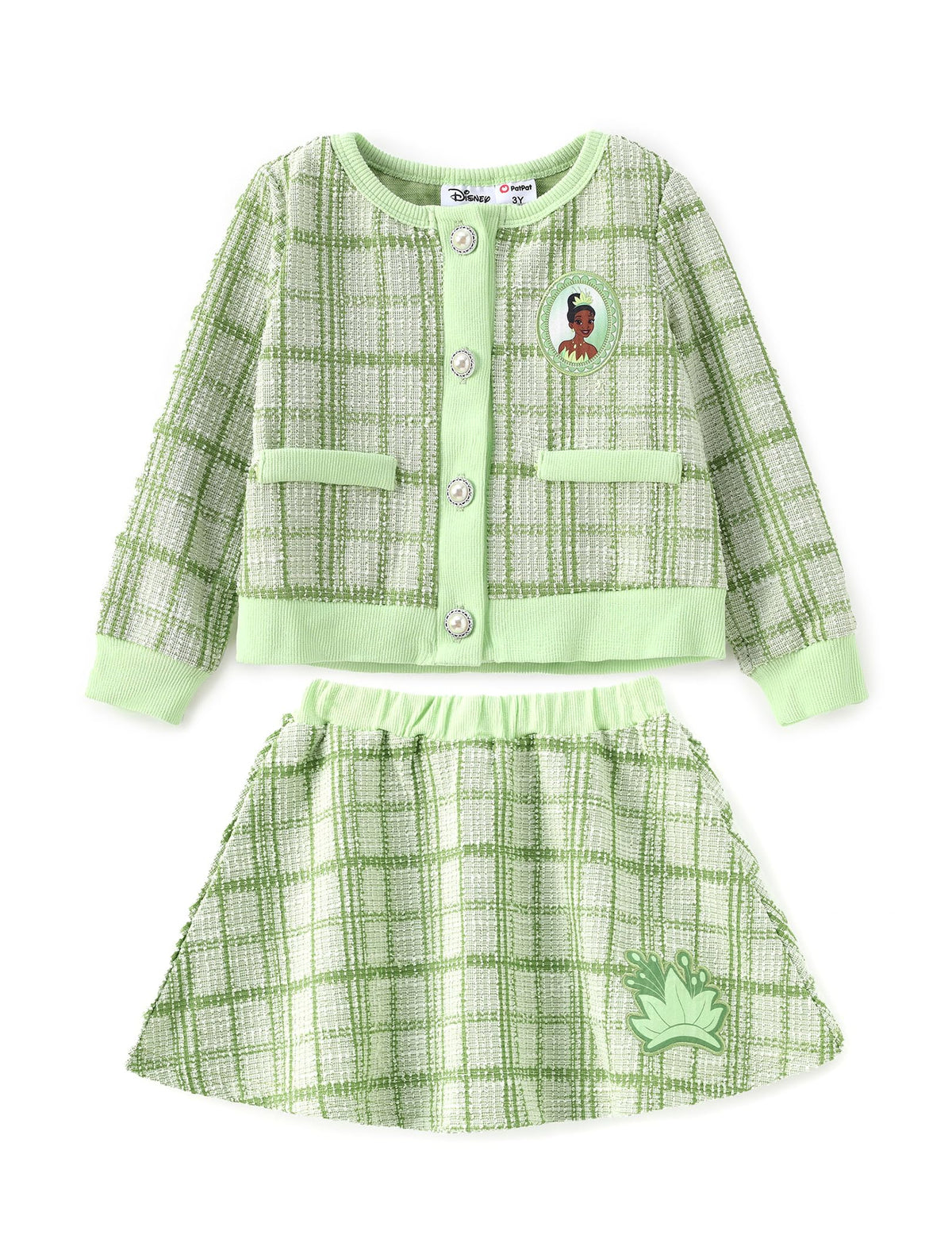 Disney Girl 2 Piece Birthday Party Outfit Knit Top & Tweed Skirt Set 2-13Y