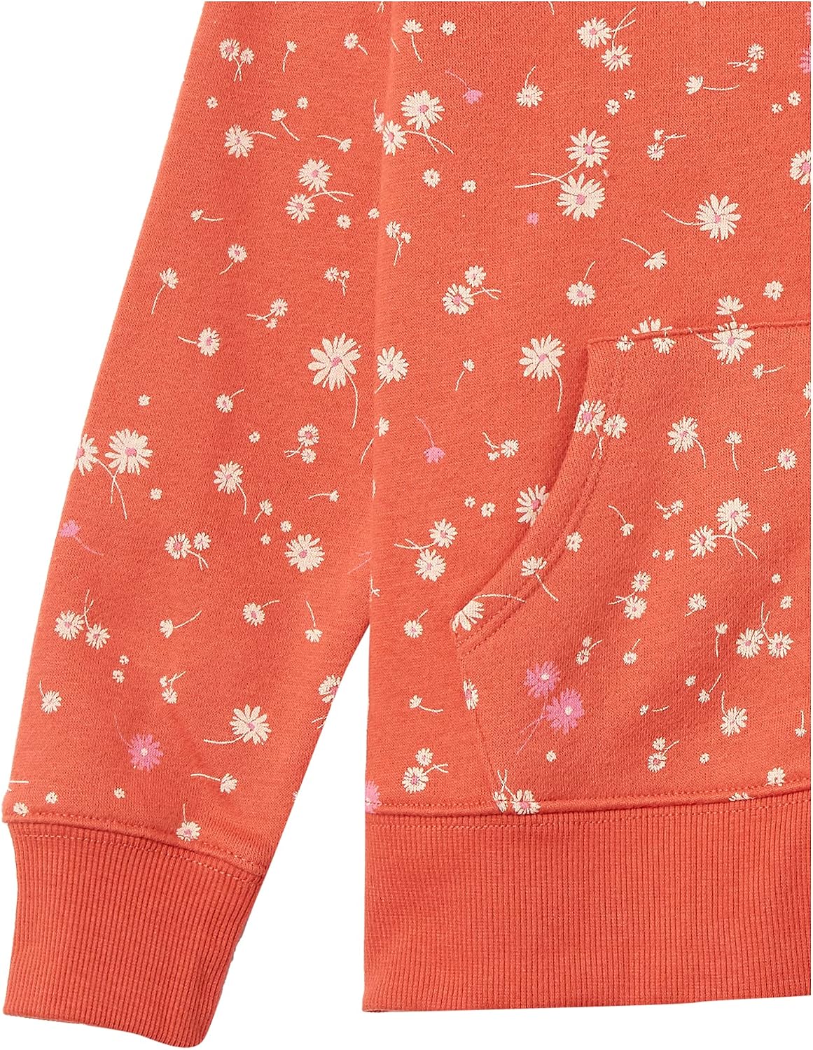 Amazon Essentials Girls and Toddlers' Fleece Zip-Up Hooded Sweatshirt with Lined Hood and Rib Knit Detail