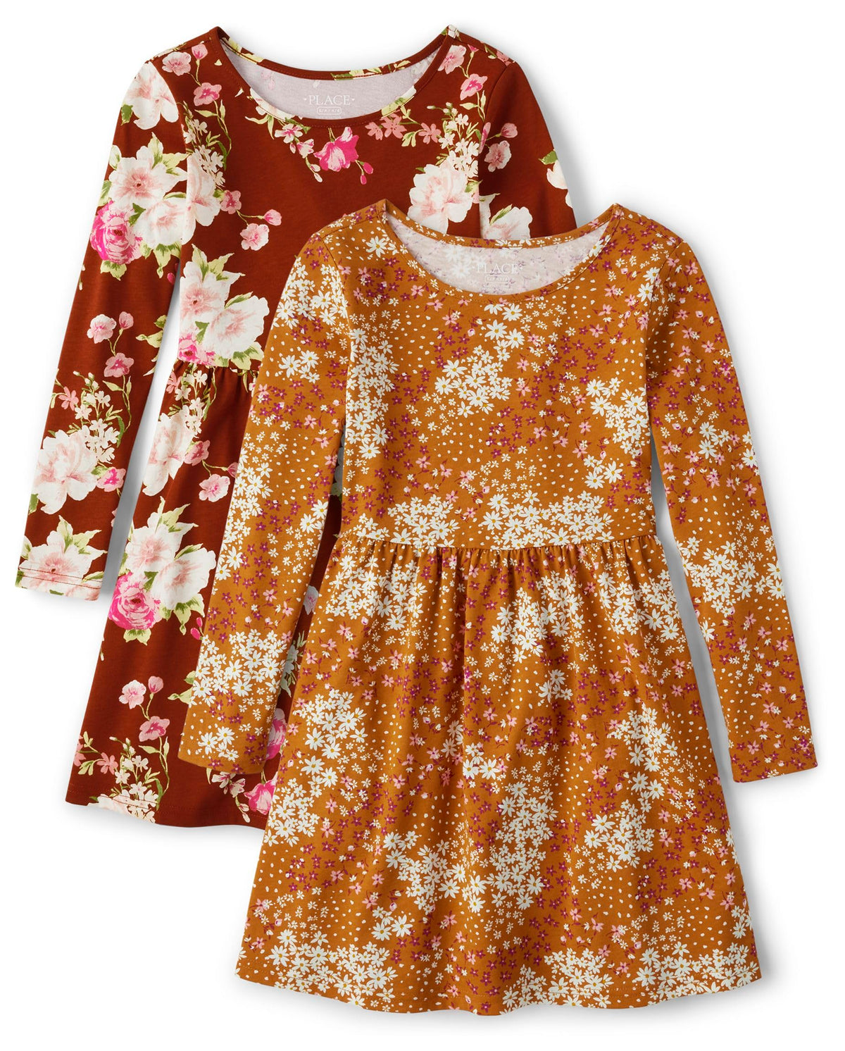 The Children's Place Girls Printed Skater Dress, Long Sleeve
