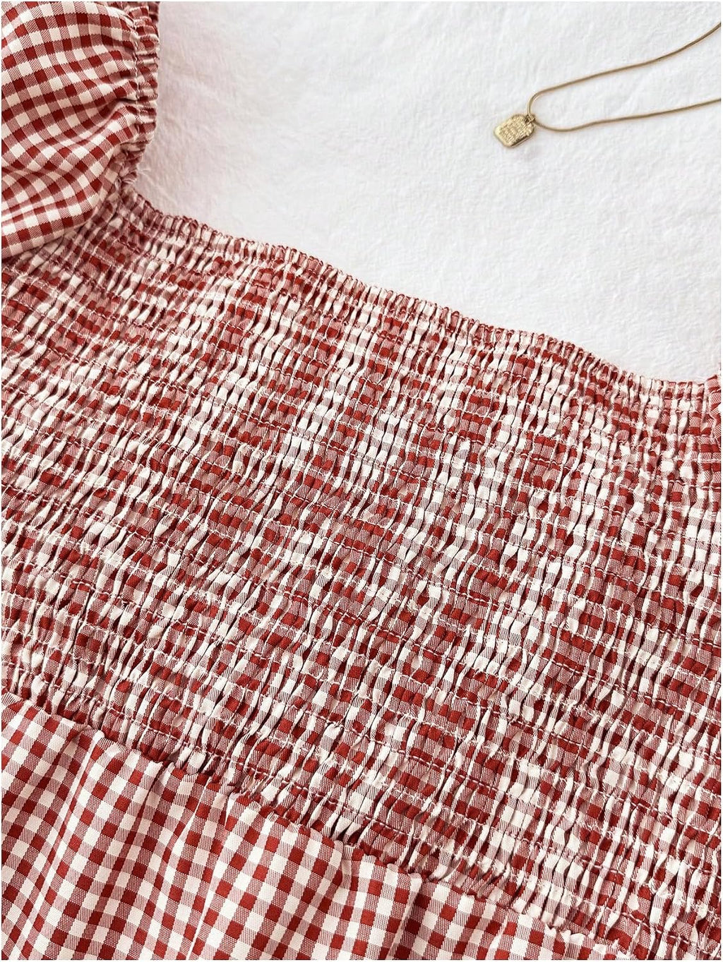 SOLY HUX Girl's Cute Gingham Tops Short Sleeve Blouse