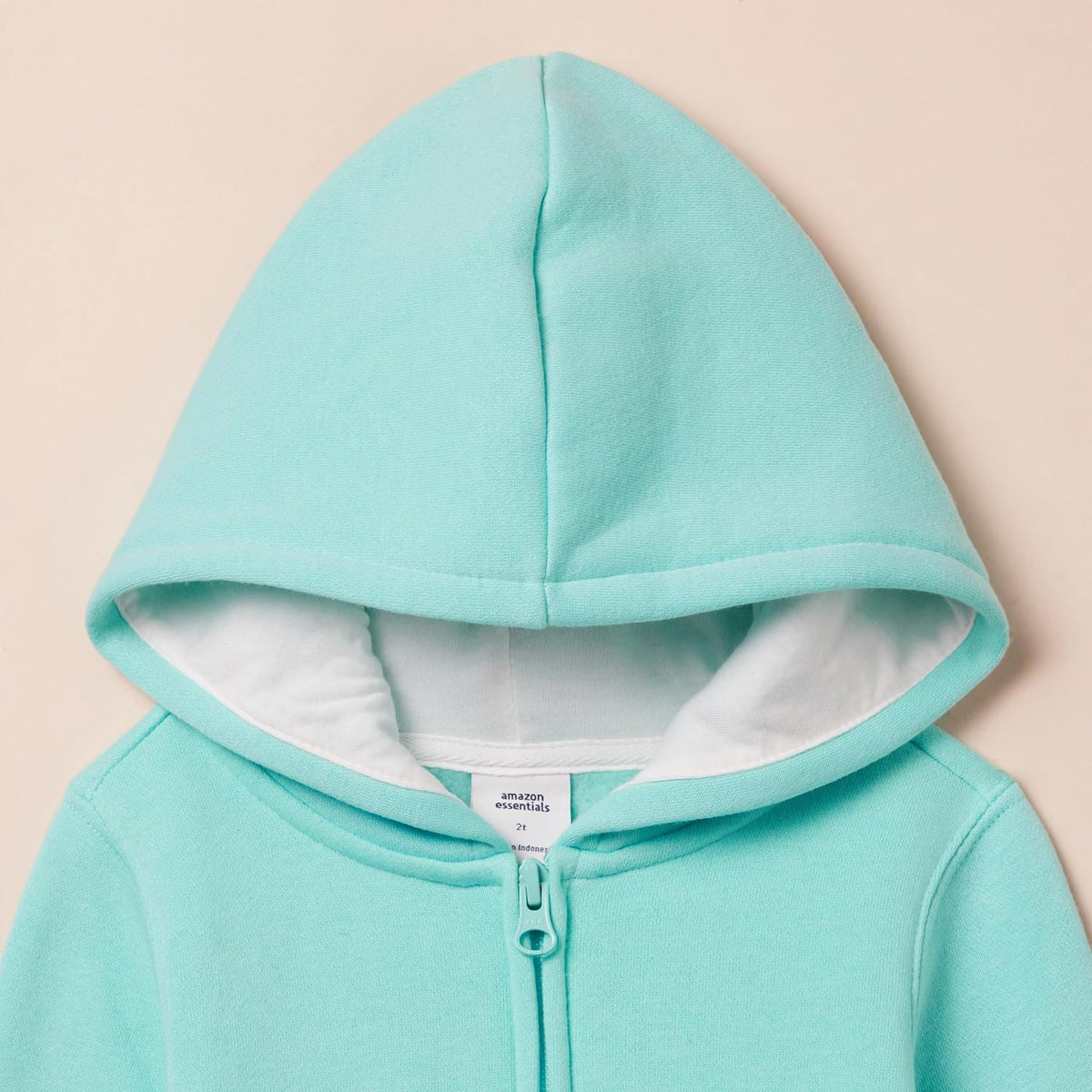 Amazon Essentials Girls and Toddlers' Fleece Zip-Up Hooded Sweatshirt with Lined Hood and Rib Knit Detail