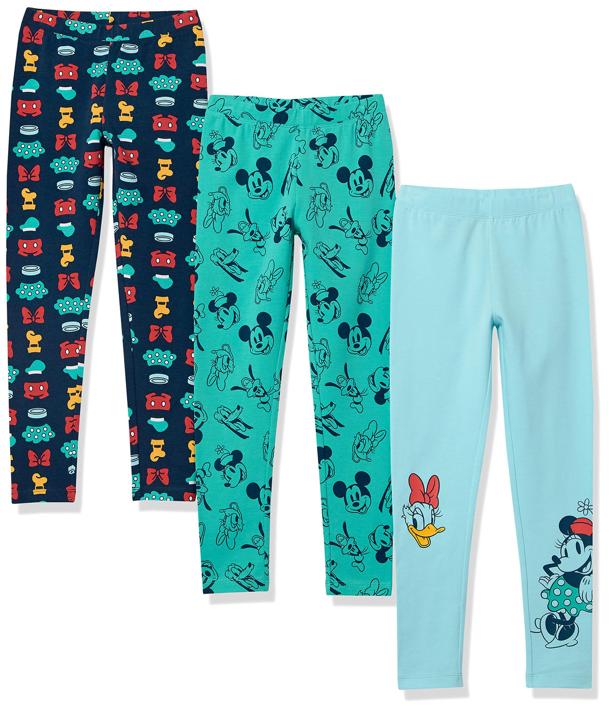 Amazon Essentials Disney | Marvel | Star Wars | Frozen | Princess Girls and Toddlers' Cotton Stretch Leggings, Multipacks