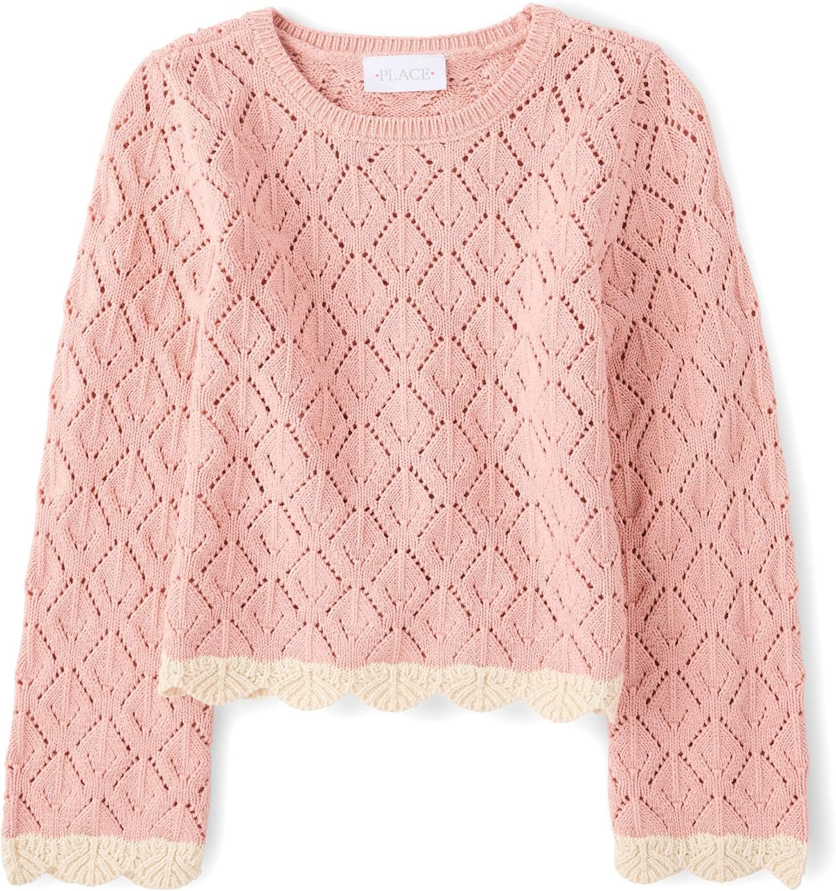 The Children's Place Girls' Long Sleeve Crew Neck Pullover Sweater